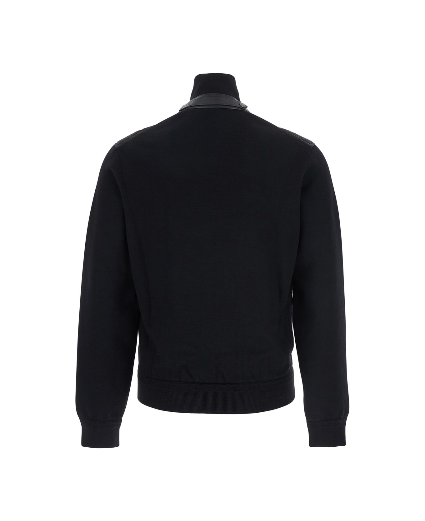 Black Wool Blend Cardigan - 2