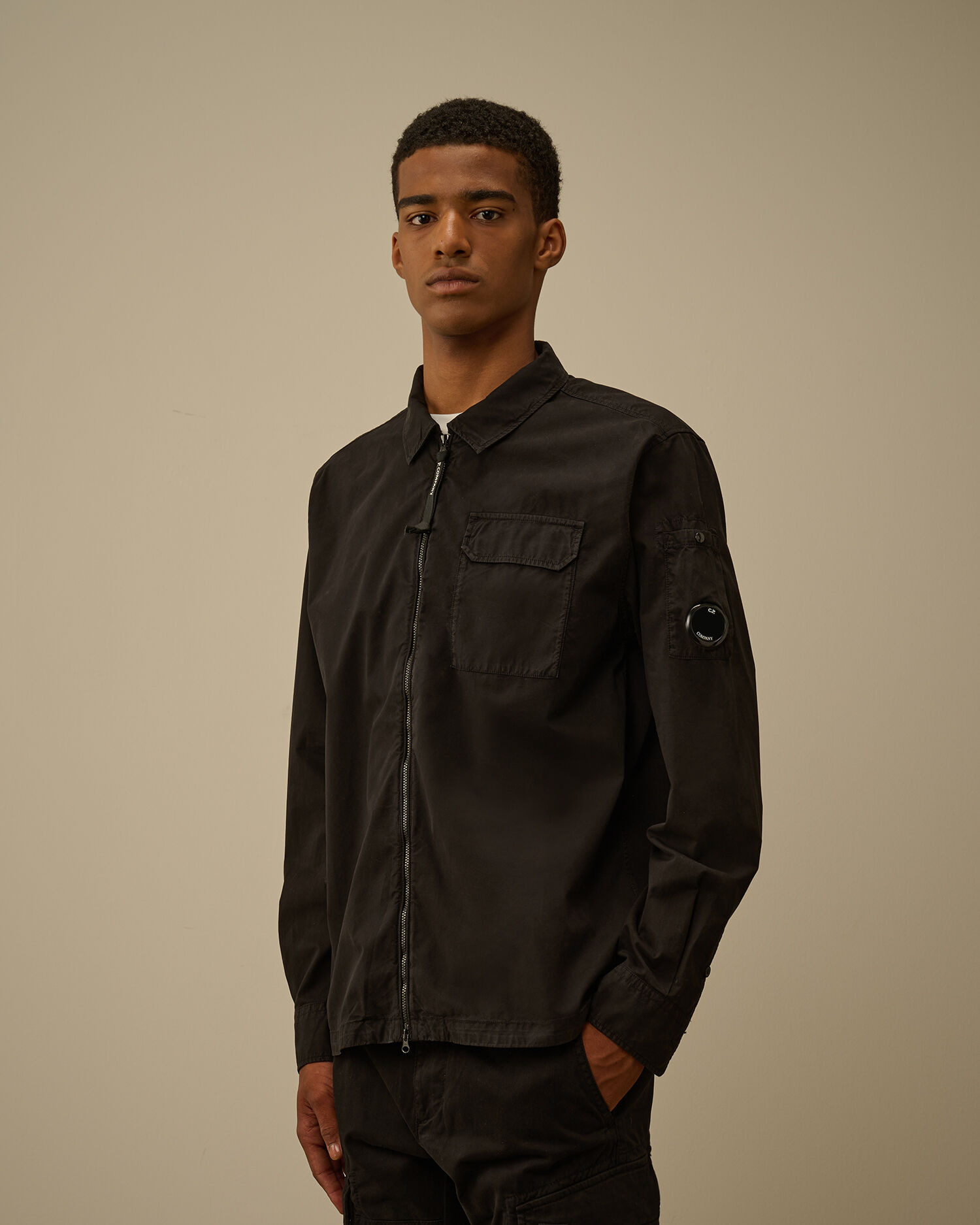 Organic Gabardine Zipped Overshirt - 3