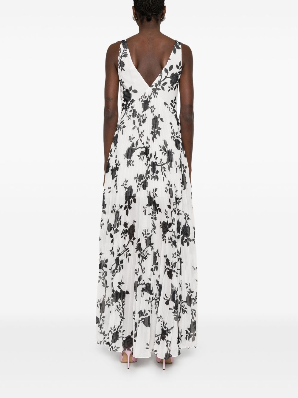 floral-print chiffon maxi dress - 4