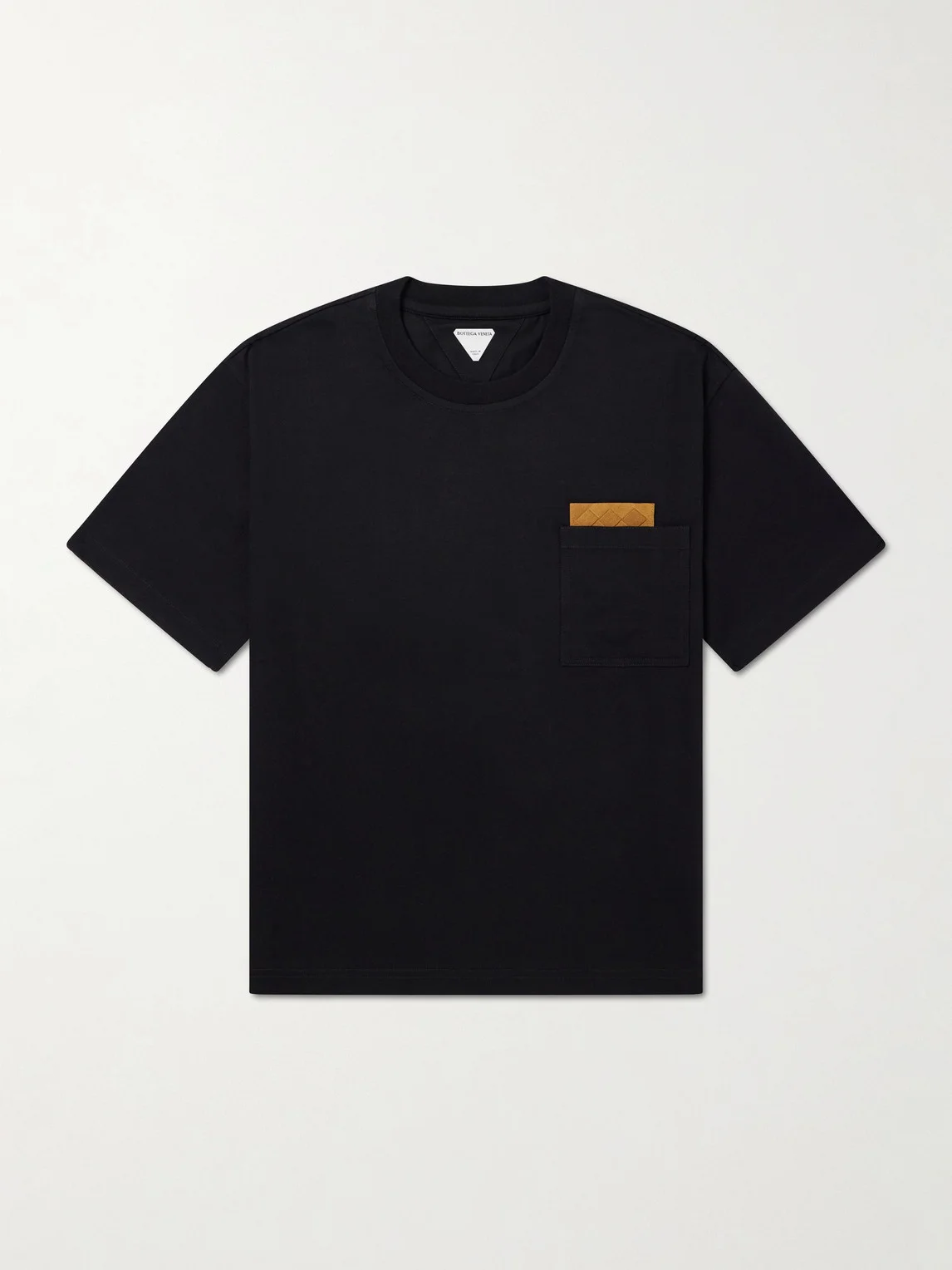 Intrecciato Suede-Trimmed Cotton-Jersey T-Shirt - 1