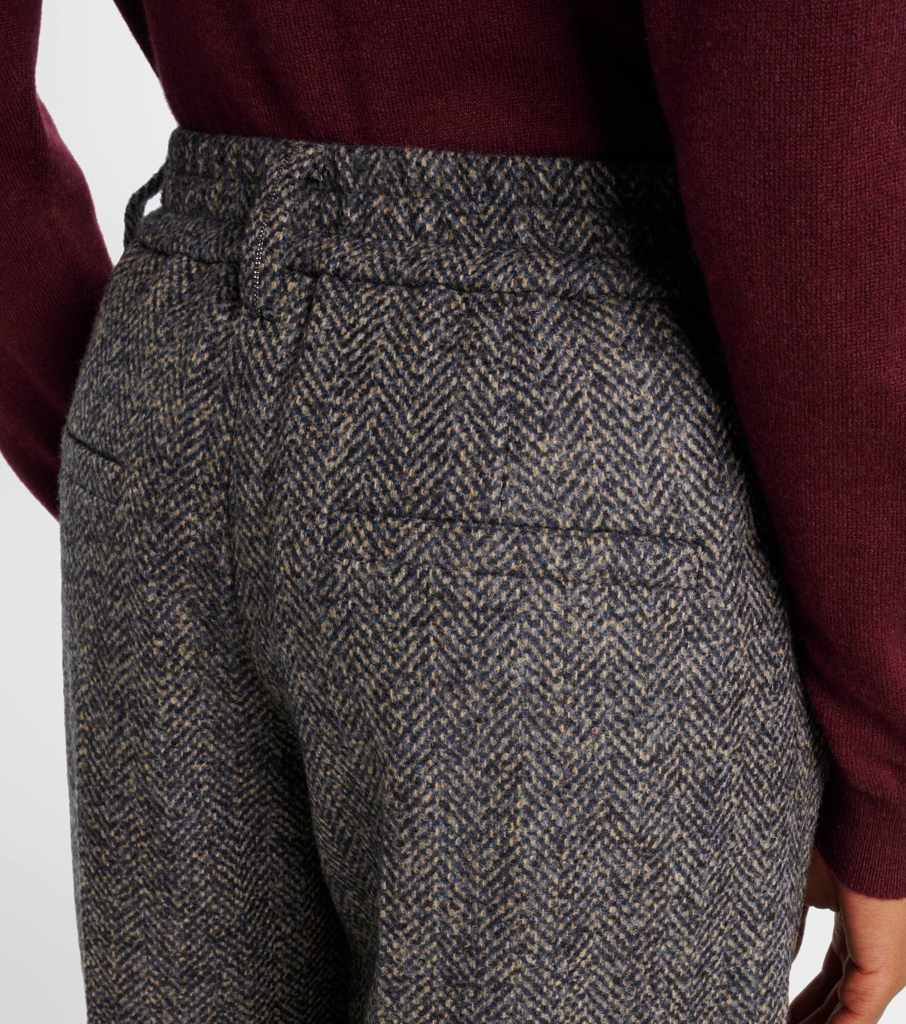 Herringbone wool-blend shorts - 5