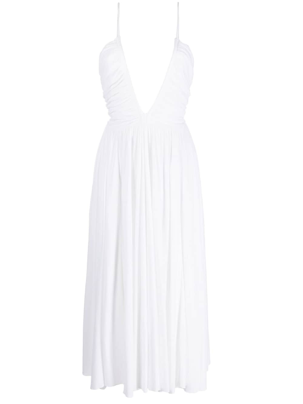 strapless V-neck midi dress - 1