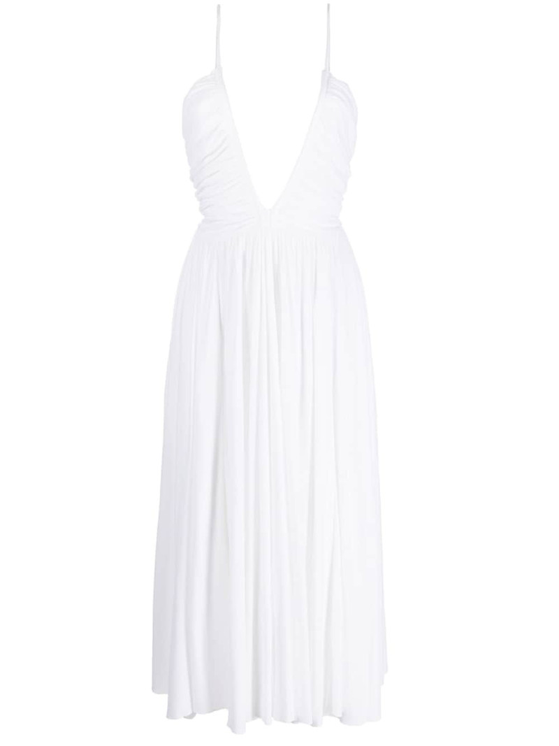 strapless V-neck midi dress 1
