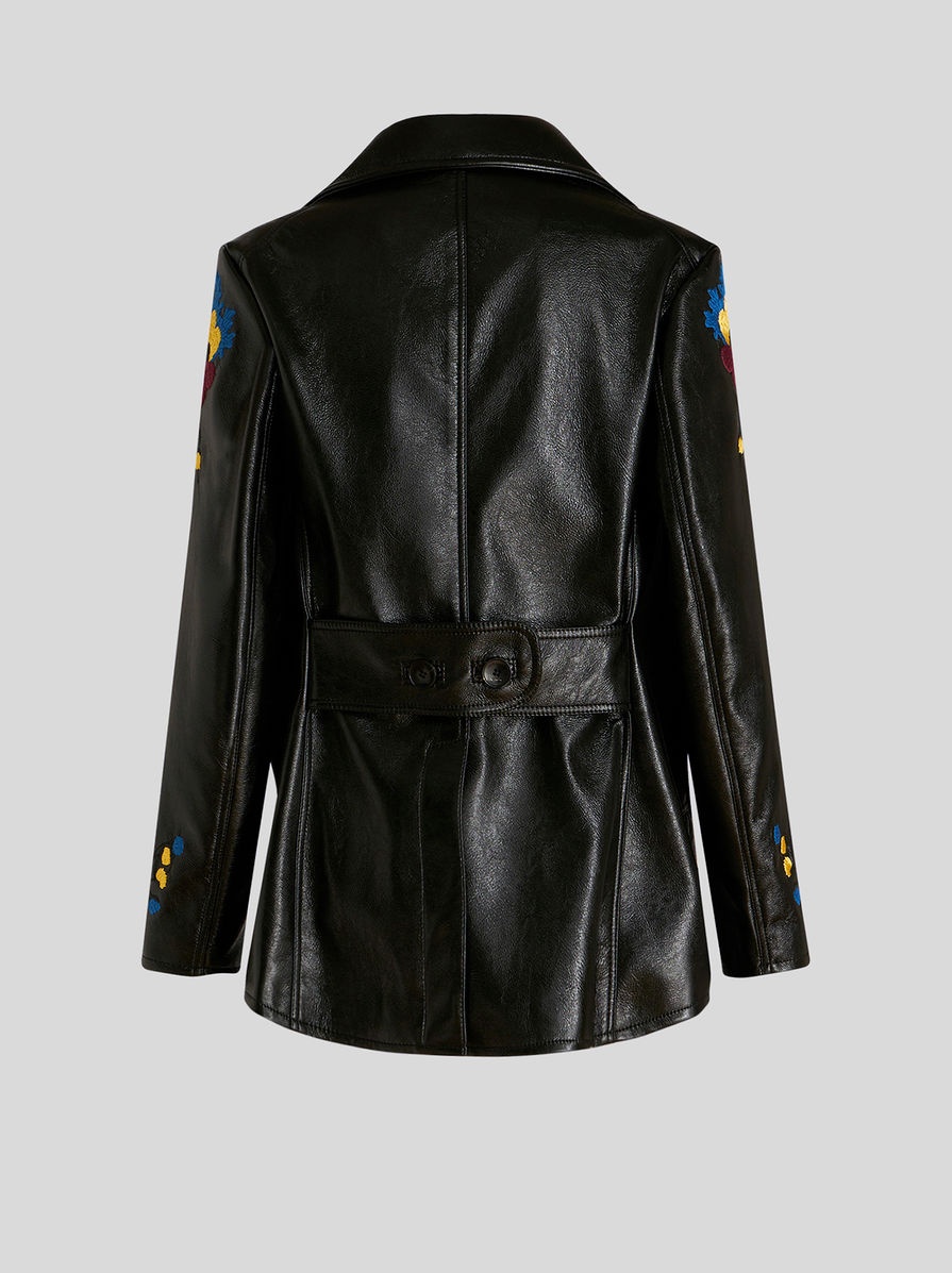 MAXI PATENT FAUX LEATHER JACKET - 5
