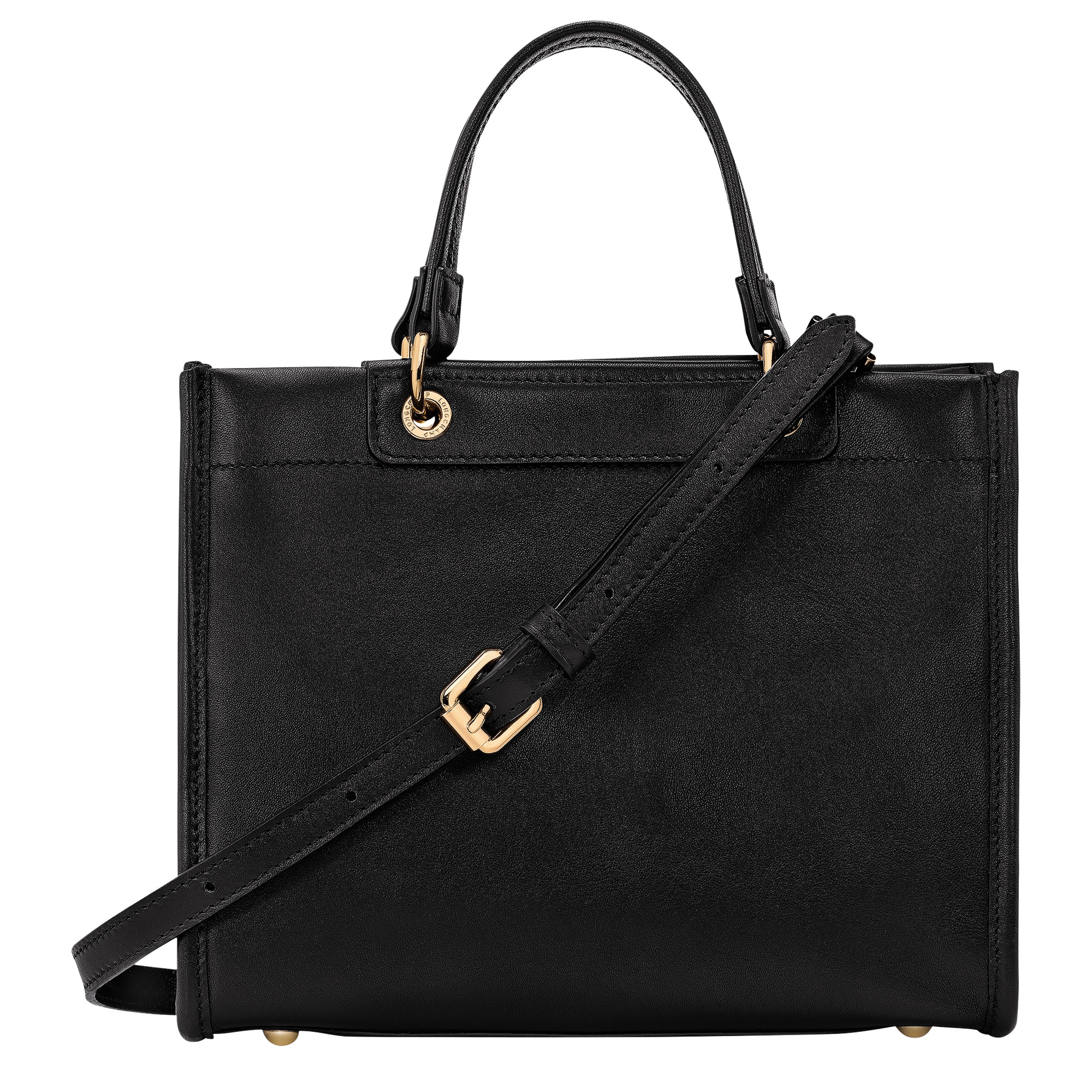 VIP【関税送料無料】希少 LONGCHAMP BLACK LEATHER CABAS TOTES Longchamp Cabas Longchamp S Handbag Black - Leather | REVERSIBLE