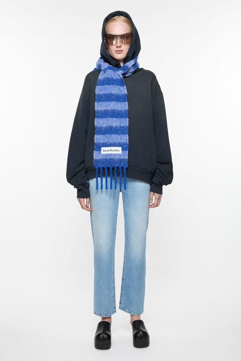 Acne Studios Stripe alpaca scarf - Narrow - Blue/aqua outlook