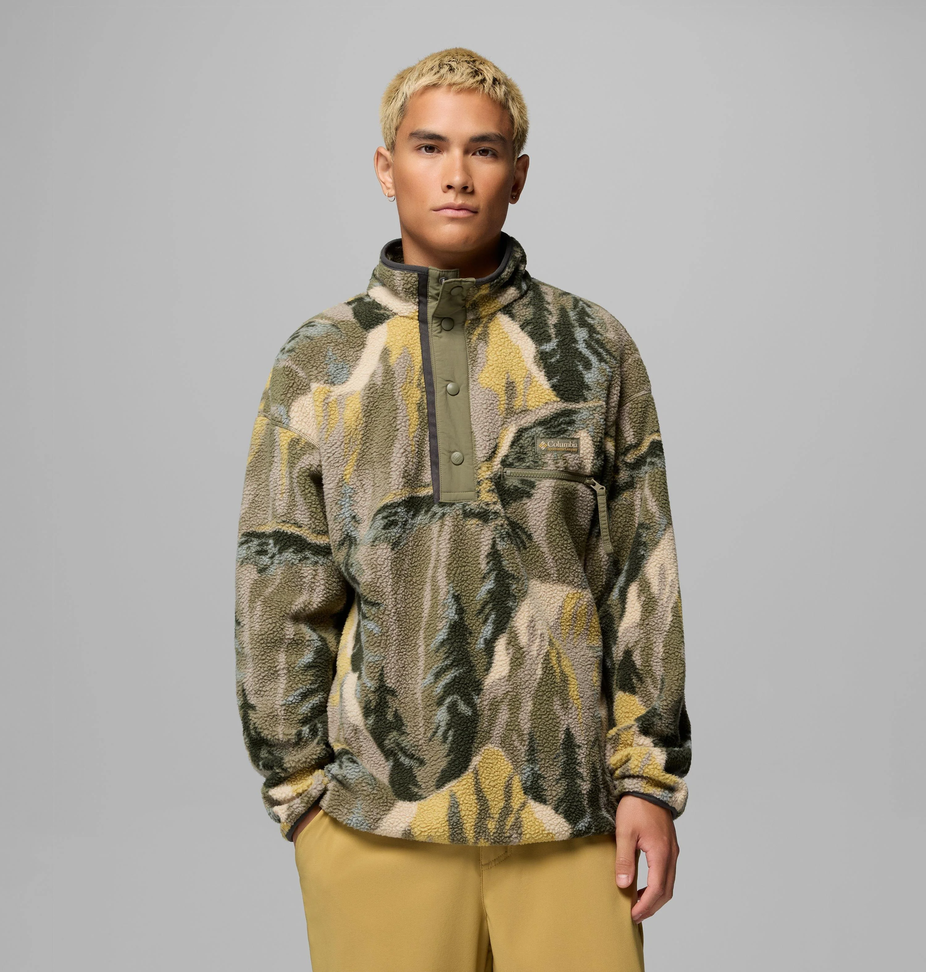 Men's Helvetia II Printed Half Snap Printed Fleece Pullover - 1