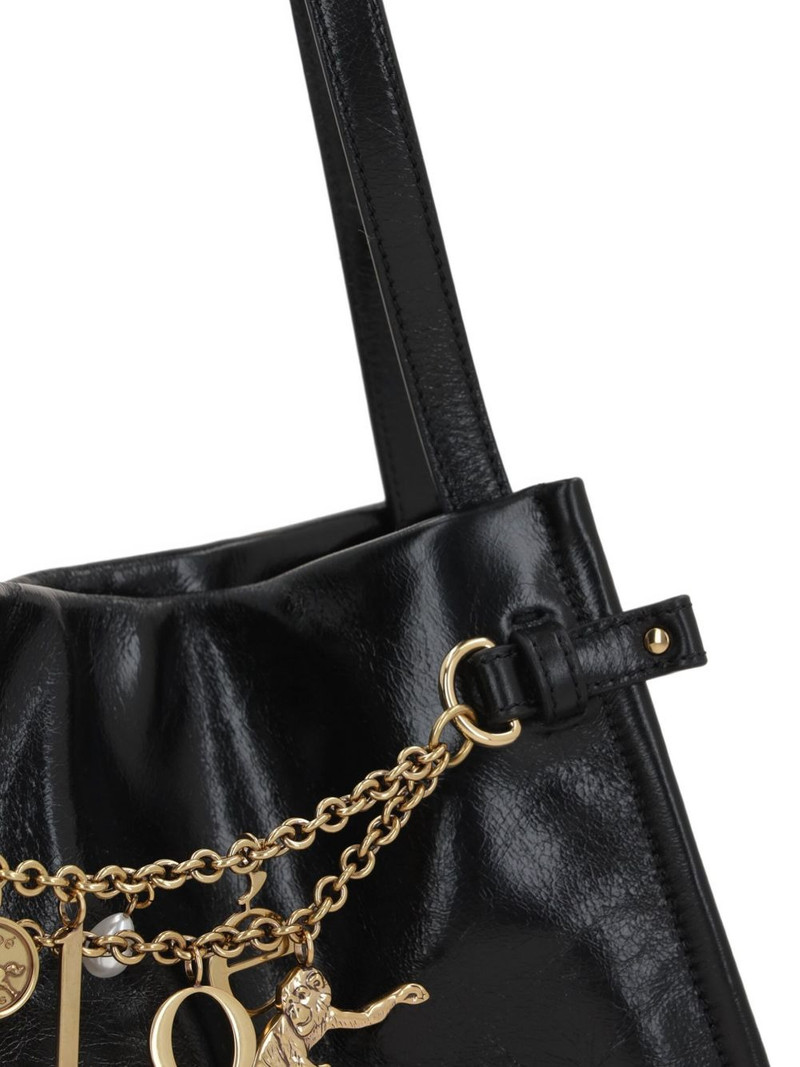 Charms embellished leather tote bag 4