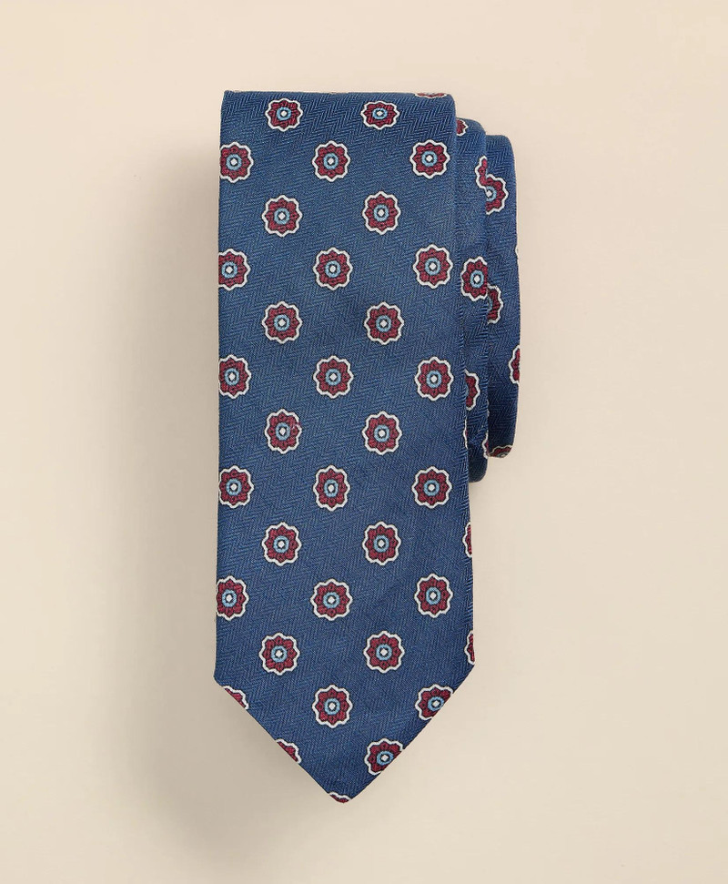 Silk-Linen Foulard Tie 1