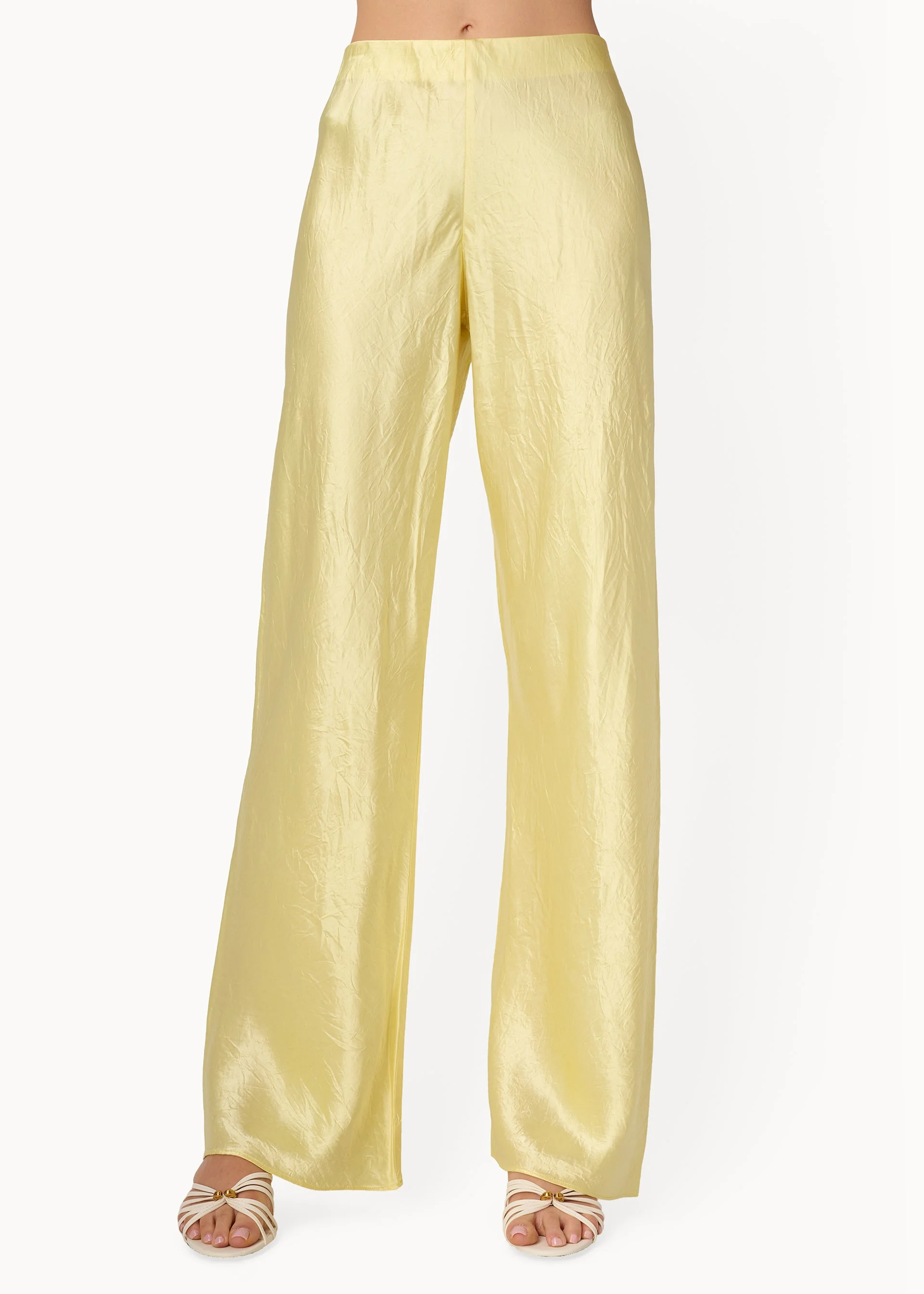 BRISTOL MID RISE CRINKLE ACETATE PANT BUTTERCUP - 1