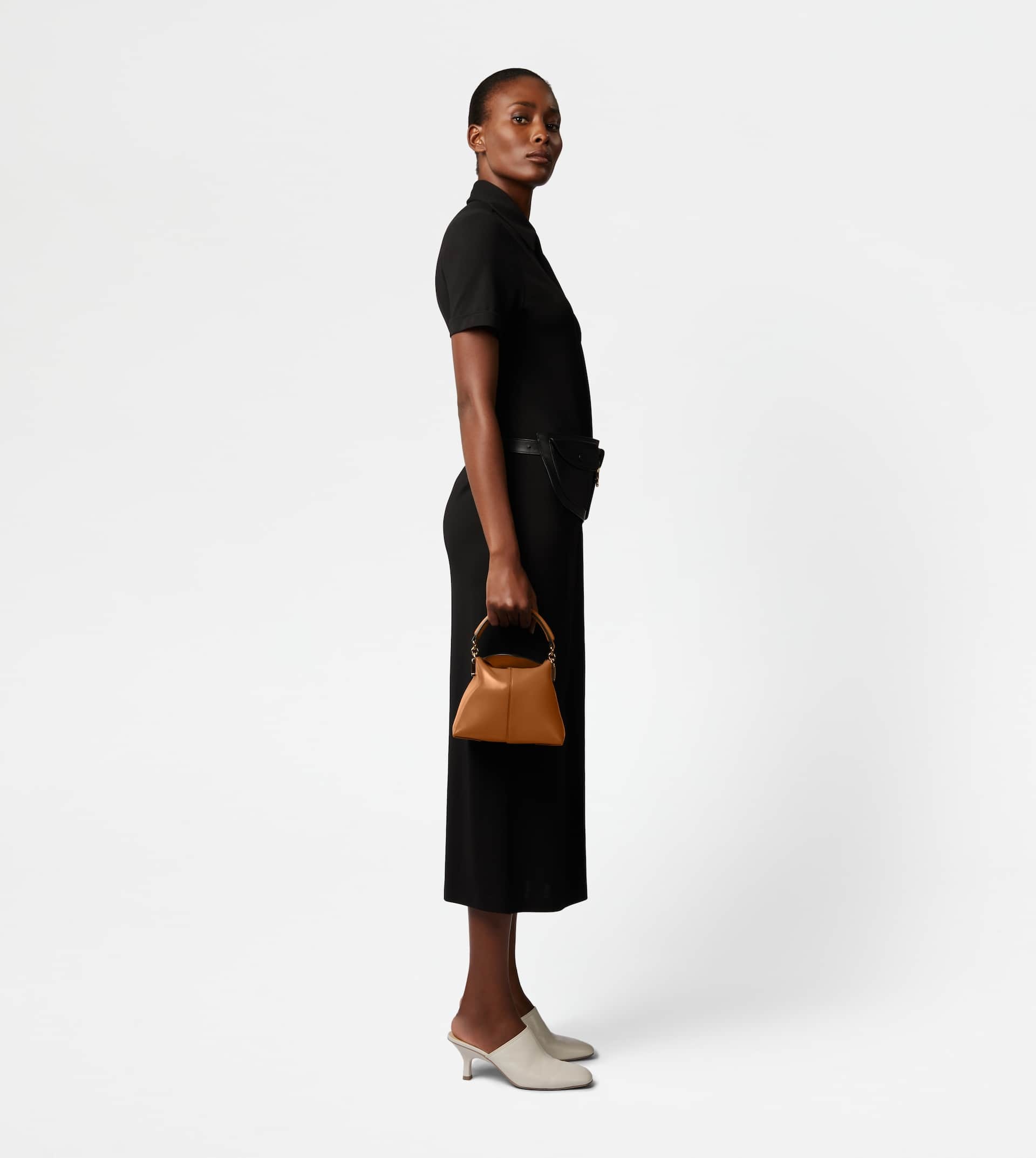 TOD'S T CASE TOTE MESSENGER BAG IN LEATHER MICRO - BROWN - 2