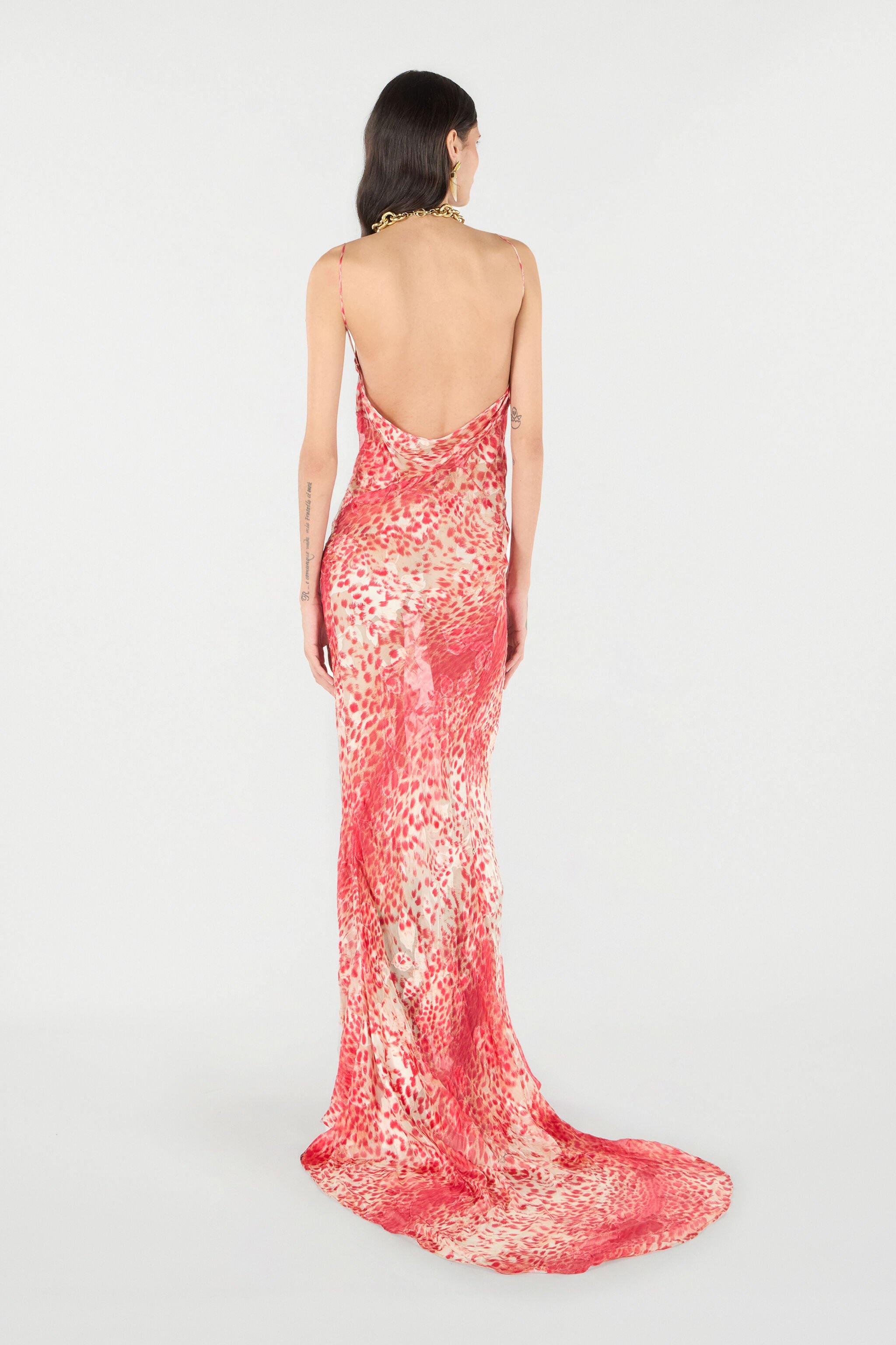 Long Dress With Jaguar Skin Print - 4