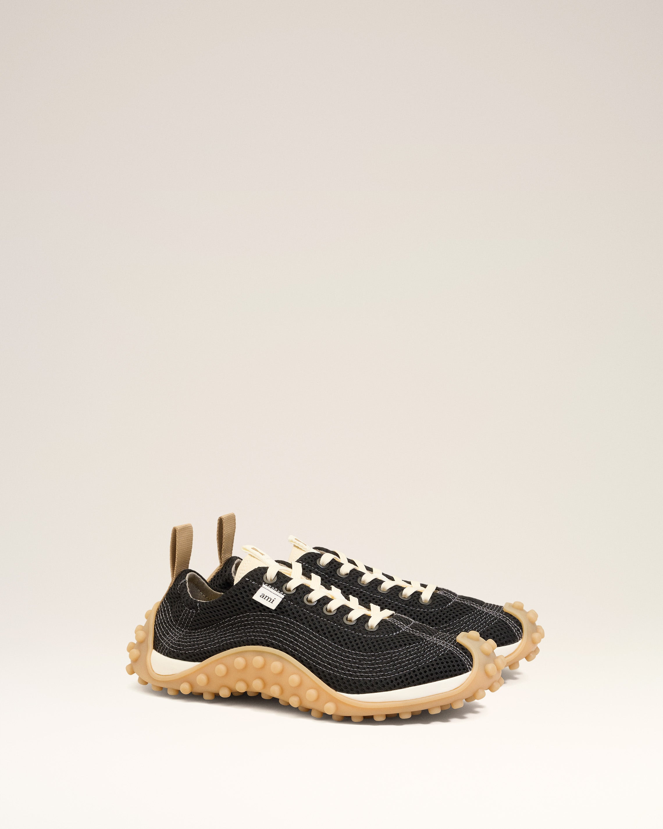 BLACK MESH LOW TOP MIRAGE SNEAKERS - 3