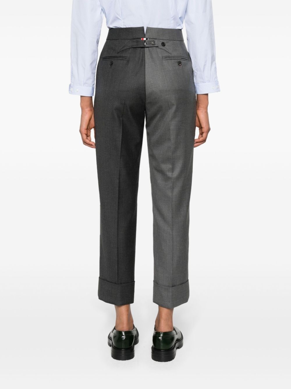 tapered-leg wool trousers - 4