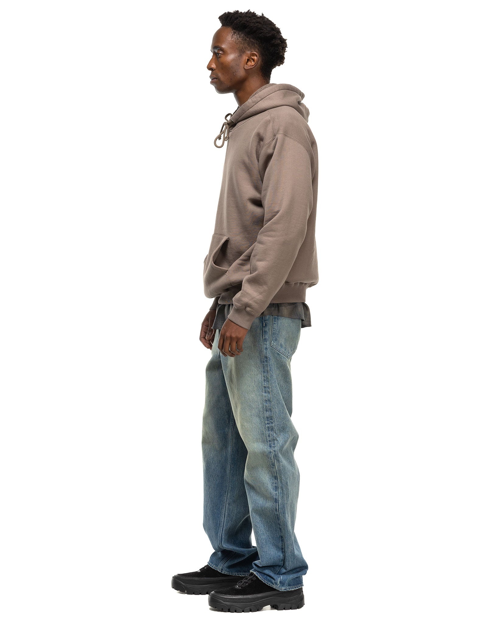 AURALEE Selvedge Faded Heavy Denim Wide Pants Faded Indigo