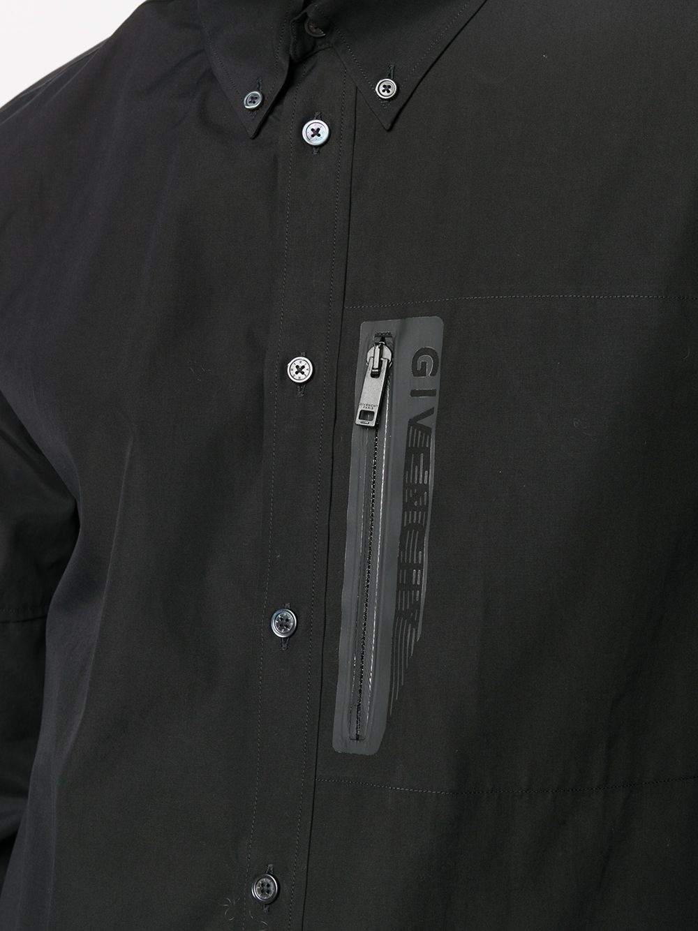 logo zip trim shirt - 5