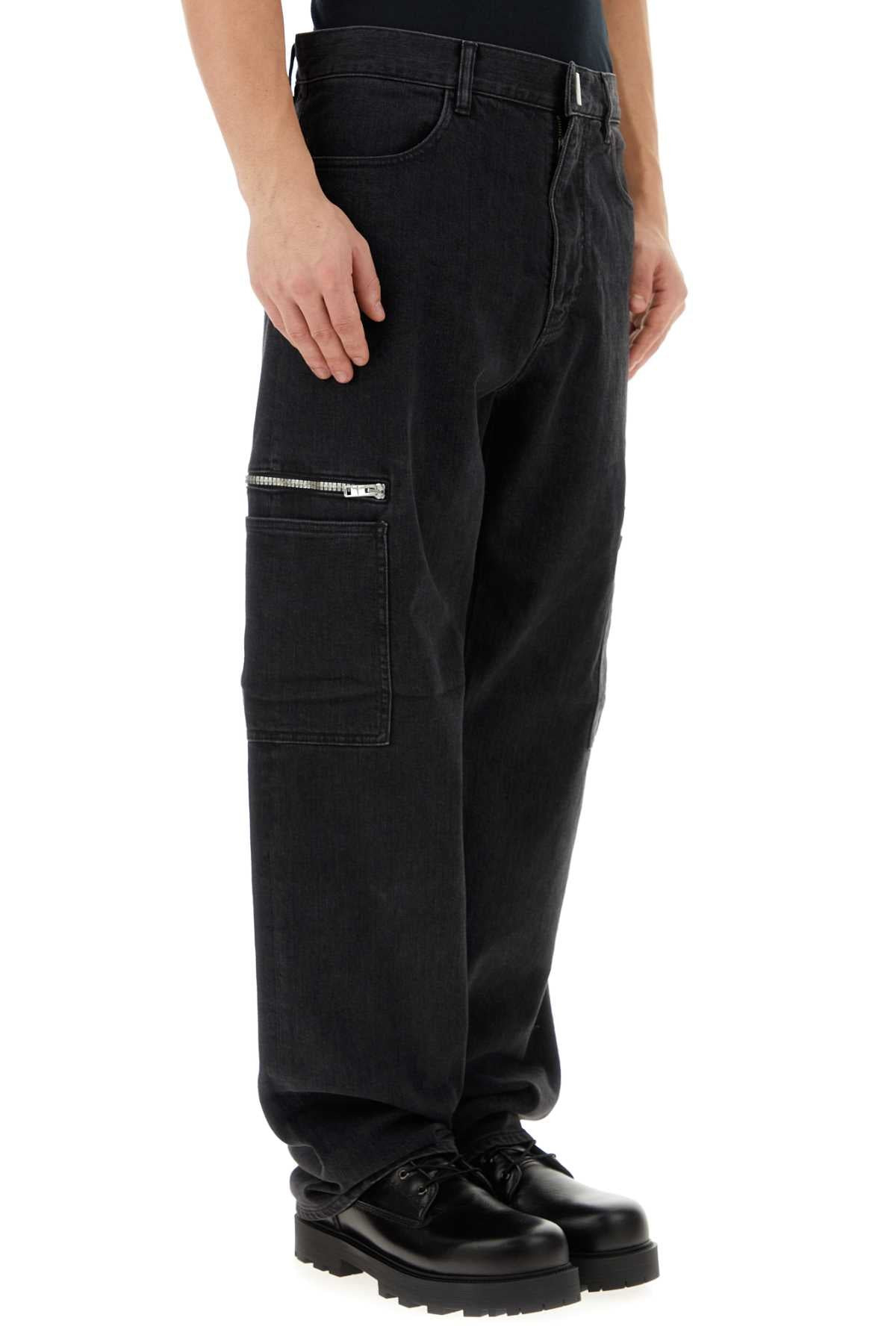 Givenchy Men Black Stretch Denim Cargo Jeans - 3