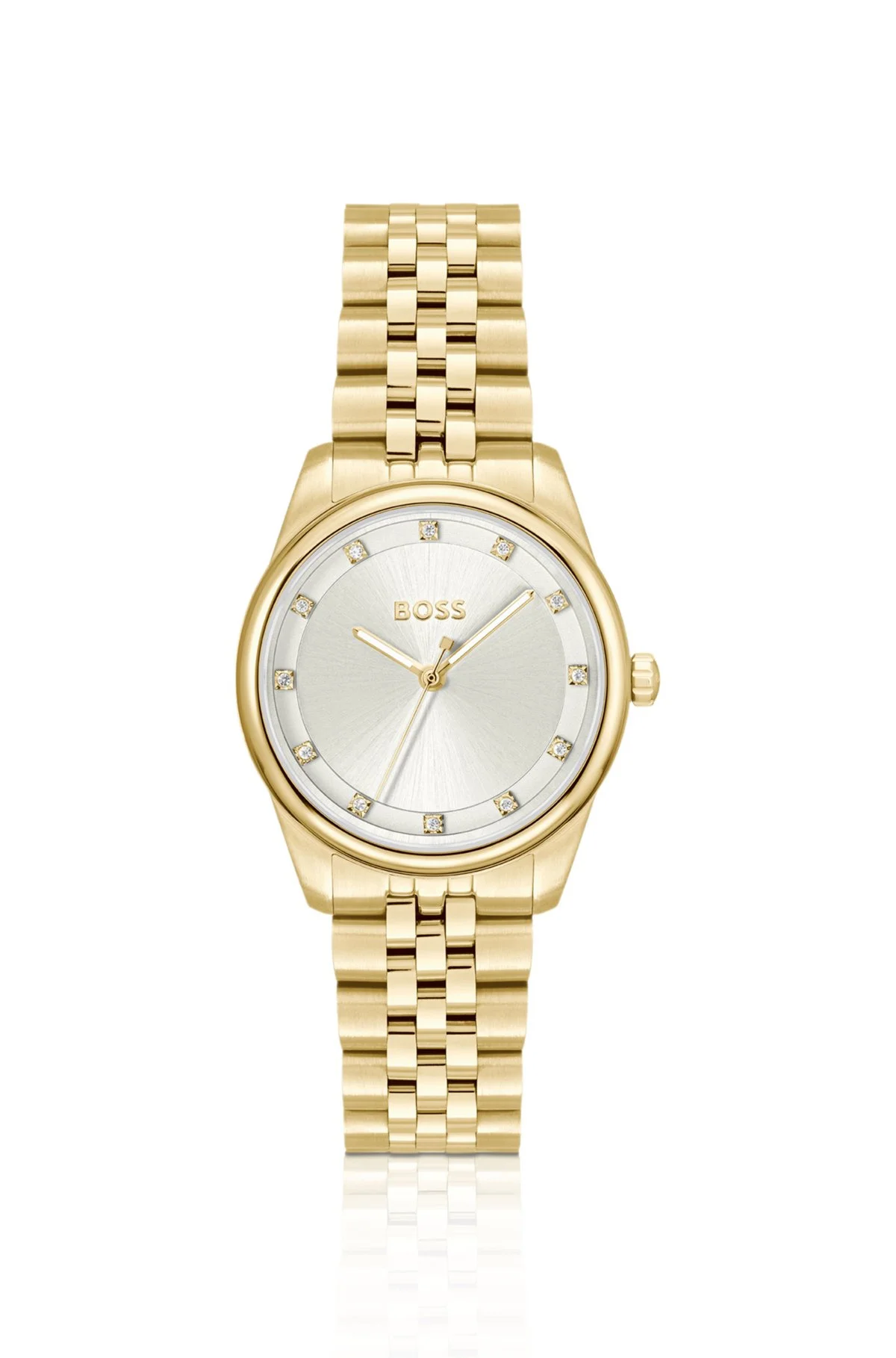 GRACEFUL PRECIOUS CRYSTAL-EMBELLISHED WATCH IN GOLD-TONE STEEL - 1