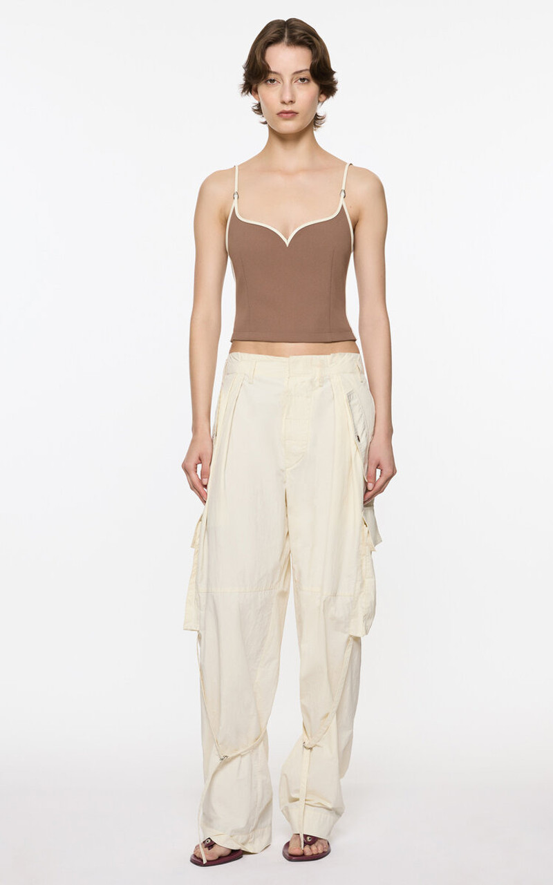 Paris Georgia Sweetheart Neck Singlet brown outlook