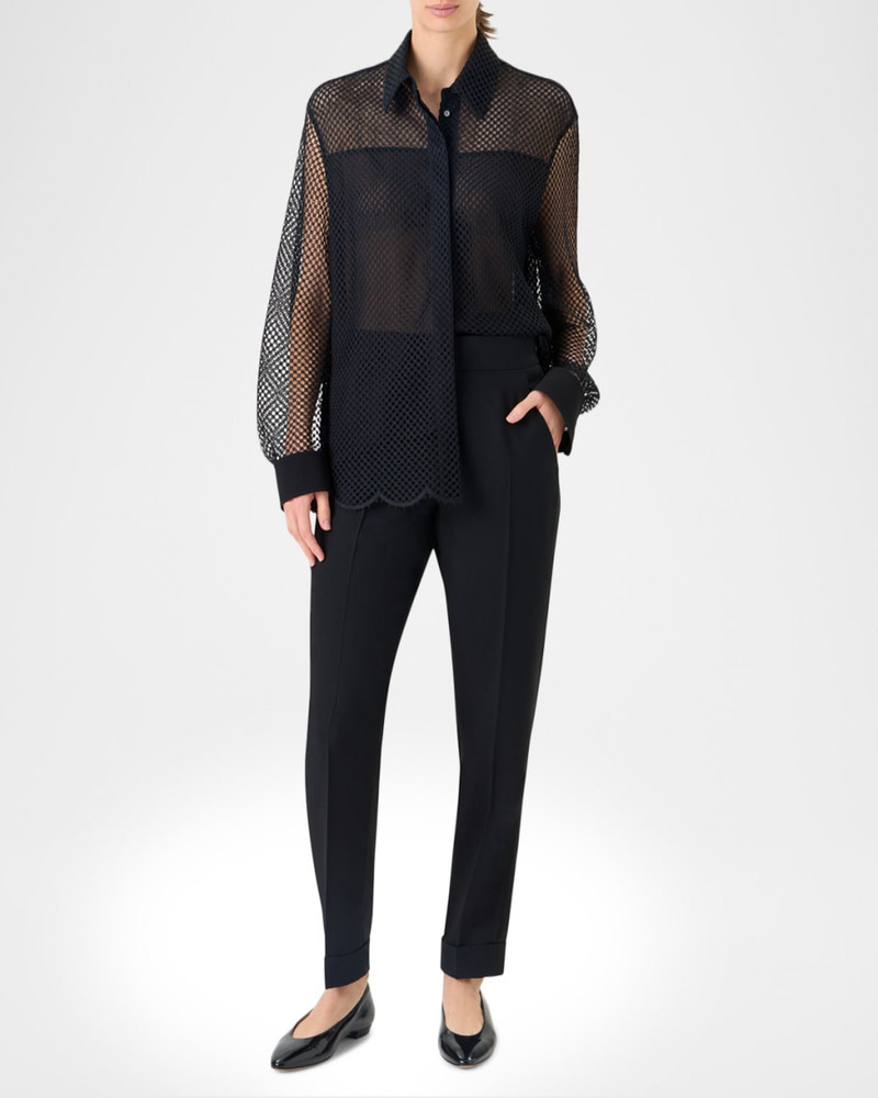 AKRIS Crochet Button-Front Shirt outlook