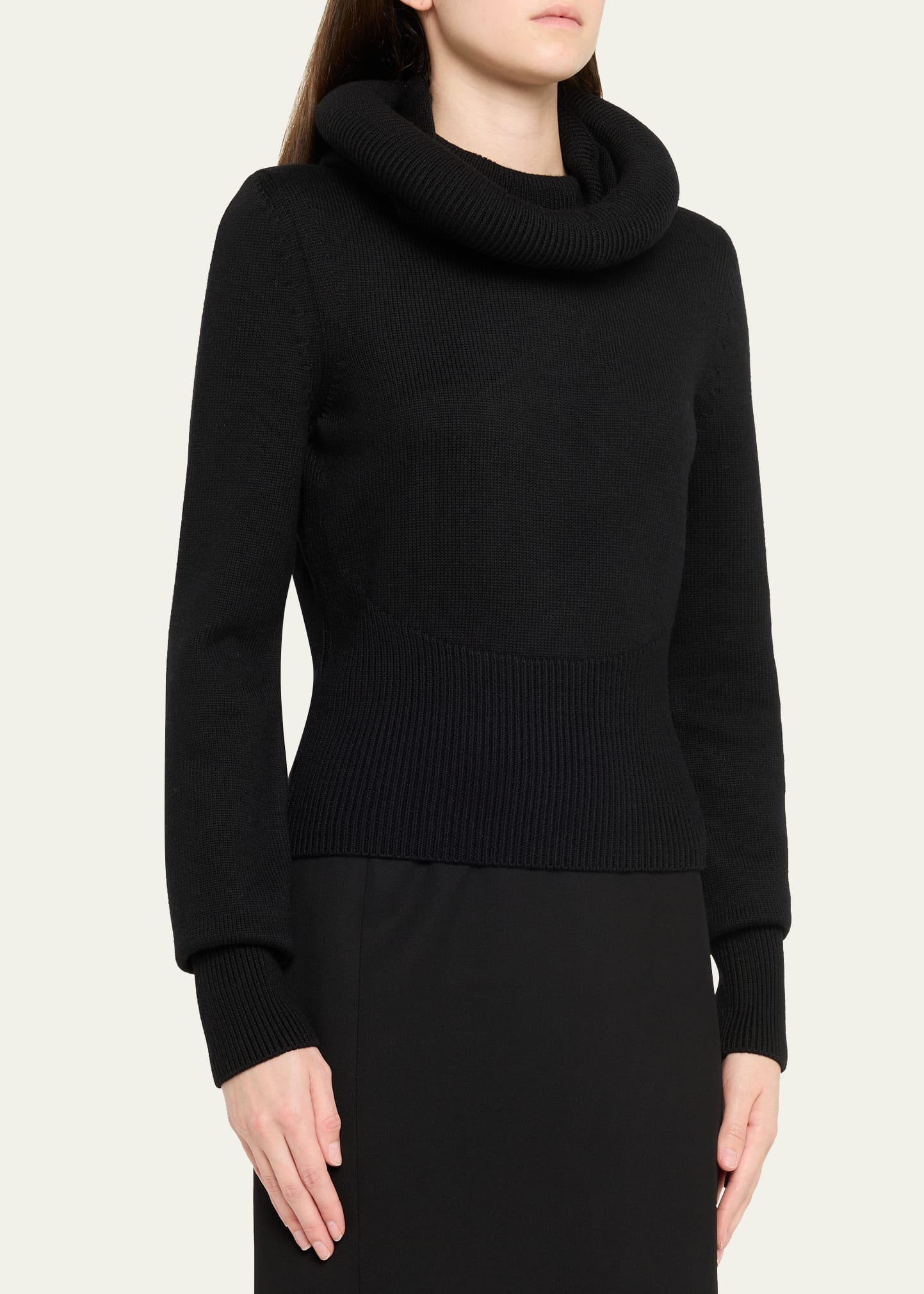 Sculptural Hooded Rib-Knit Sweater - 4