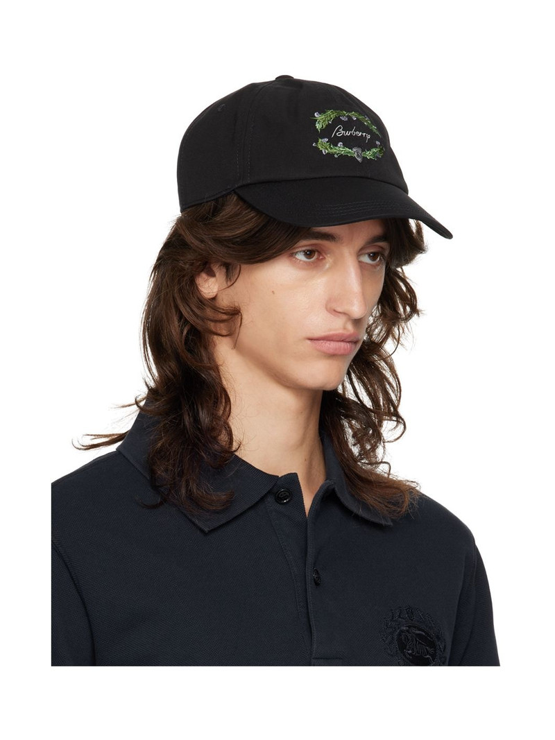 Burberry Black Thistle Logo Cap outlook