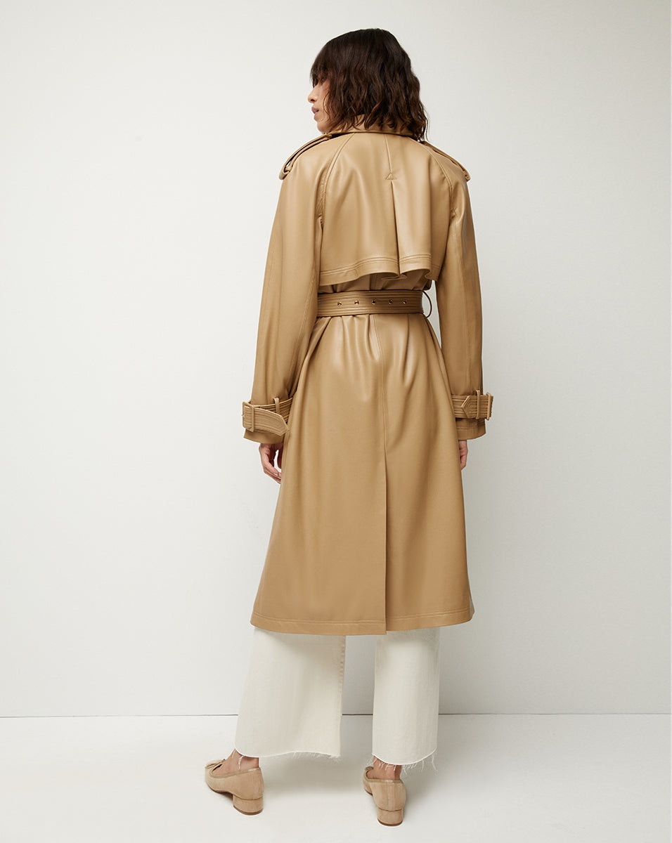 CONNELEY VEGAN LEATHER DICKEY TRENCH COAT - 7