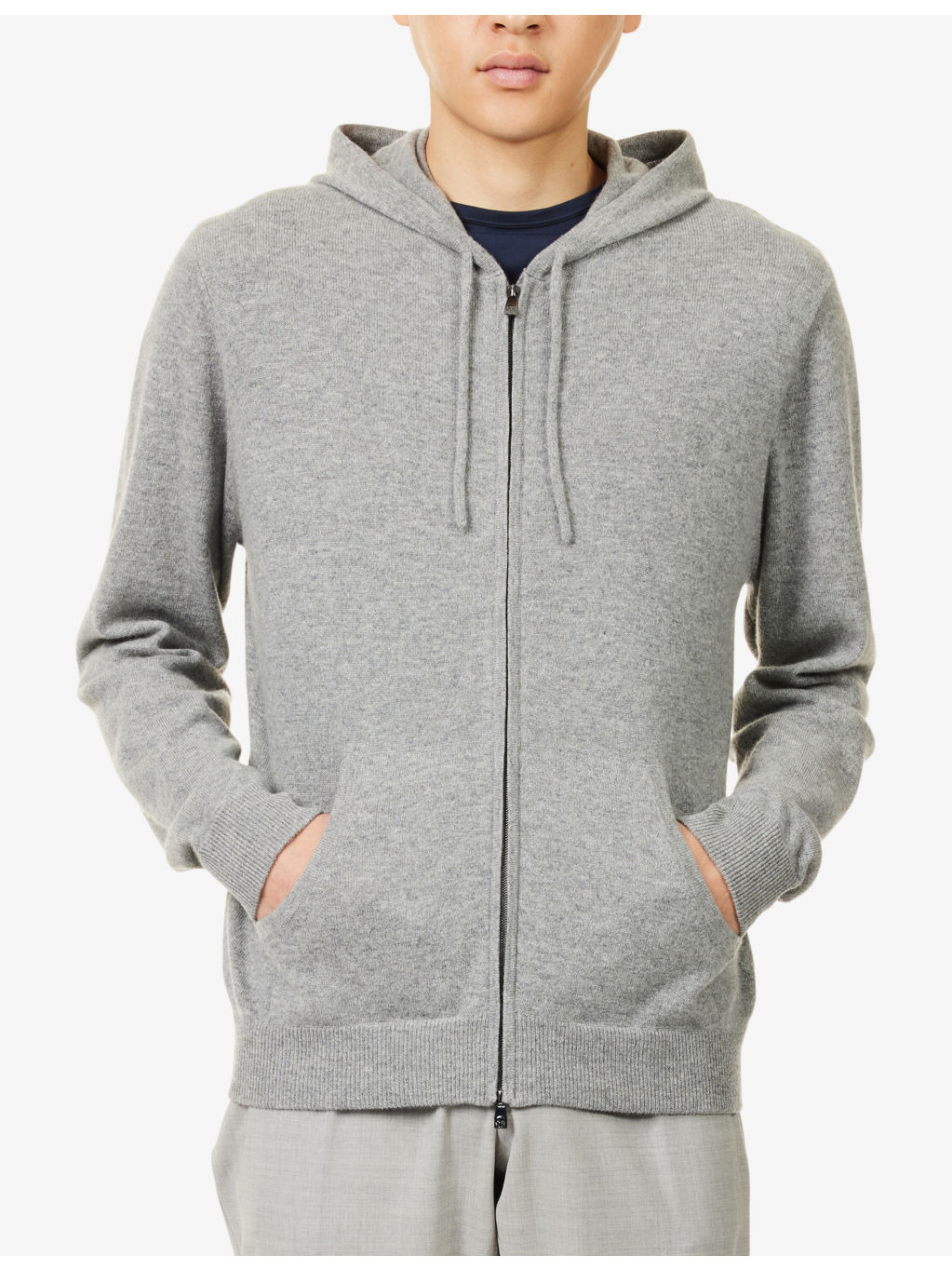 Ribbed-Trims Relaxed-Fit Cashmere Hoodie - 3