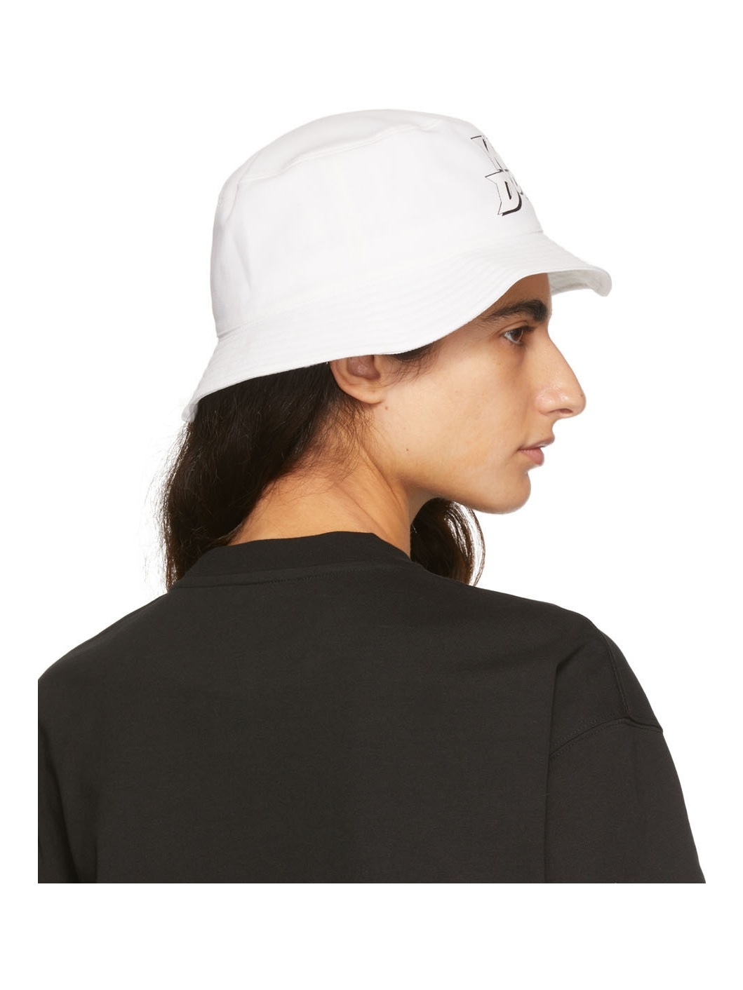 White Basic Logo Bucket Hat - 3