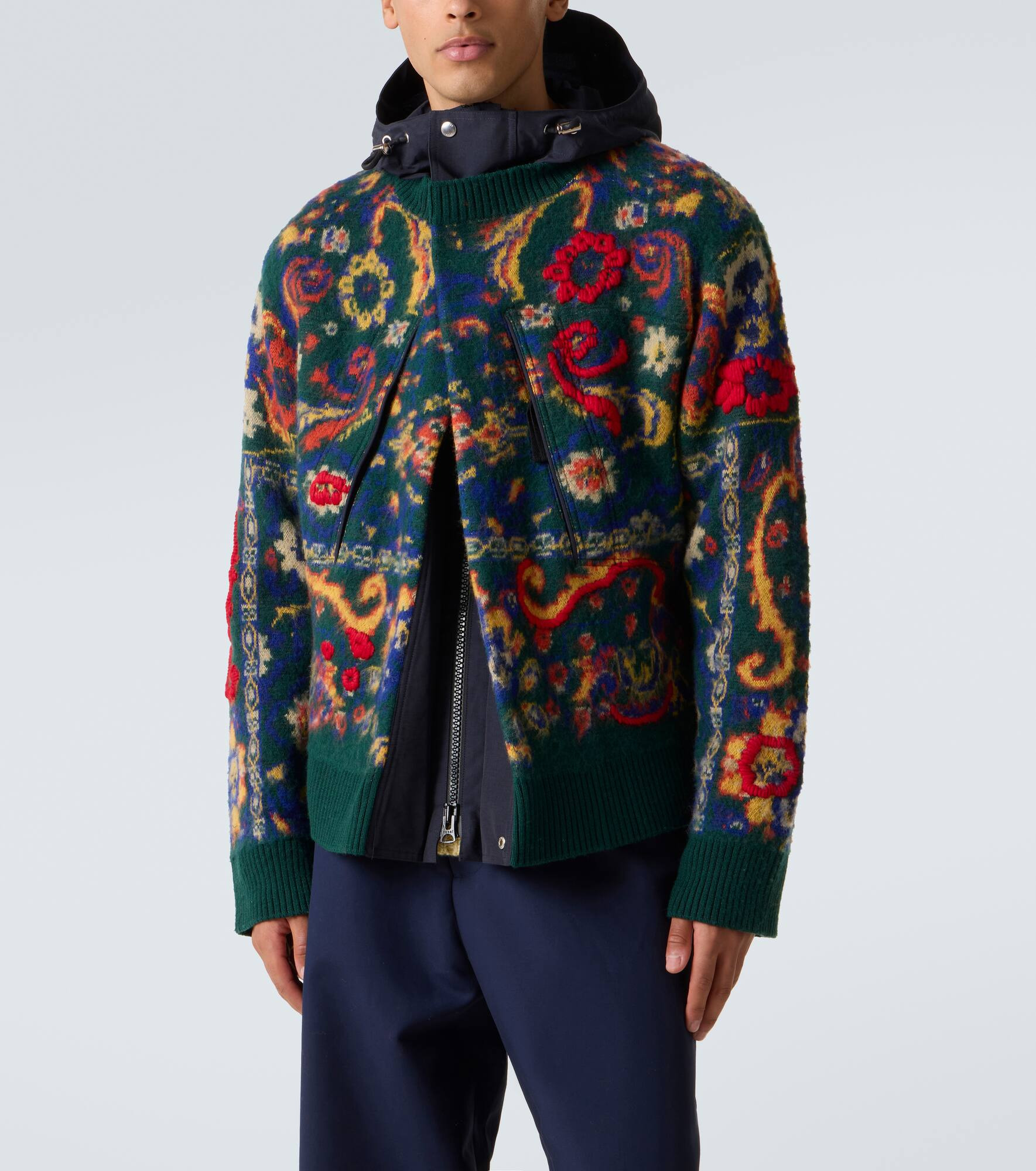 Floral wool jacquard jacket - 3