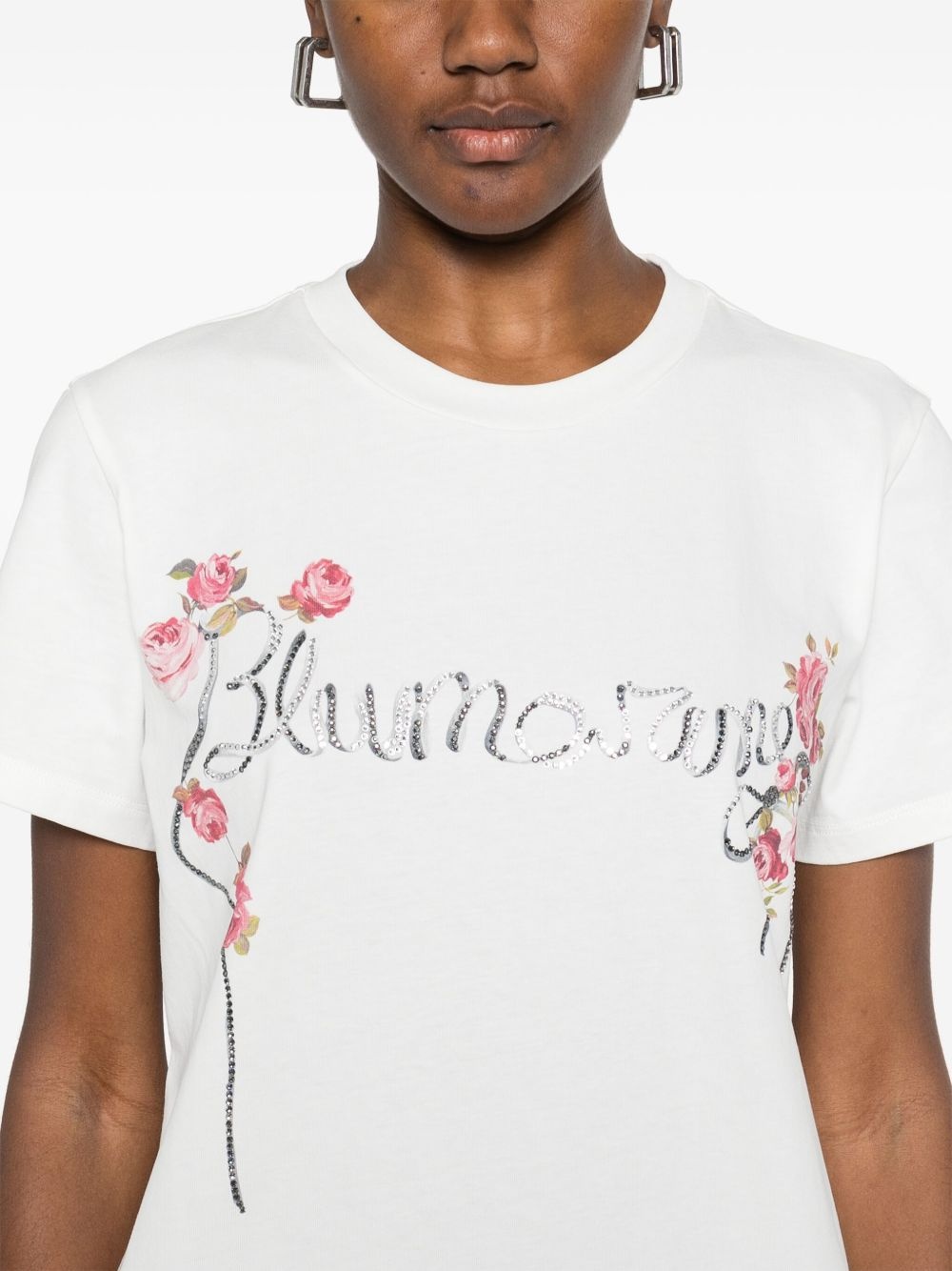 rhinestone-logo T-shirt - 5