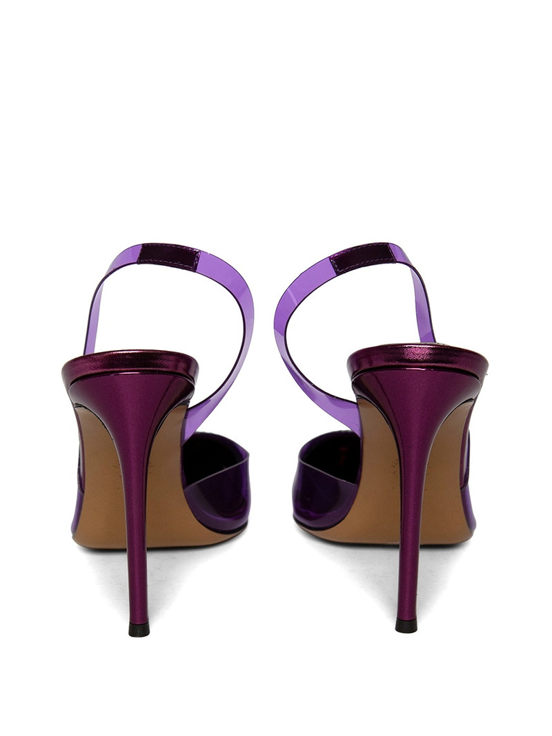 Clear PVC Pointed Pump Violet 3