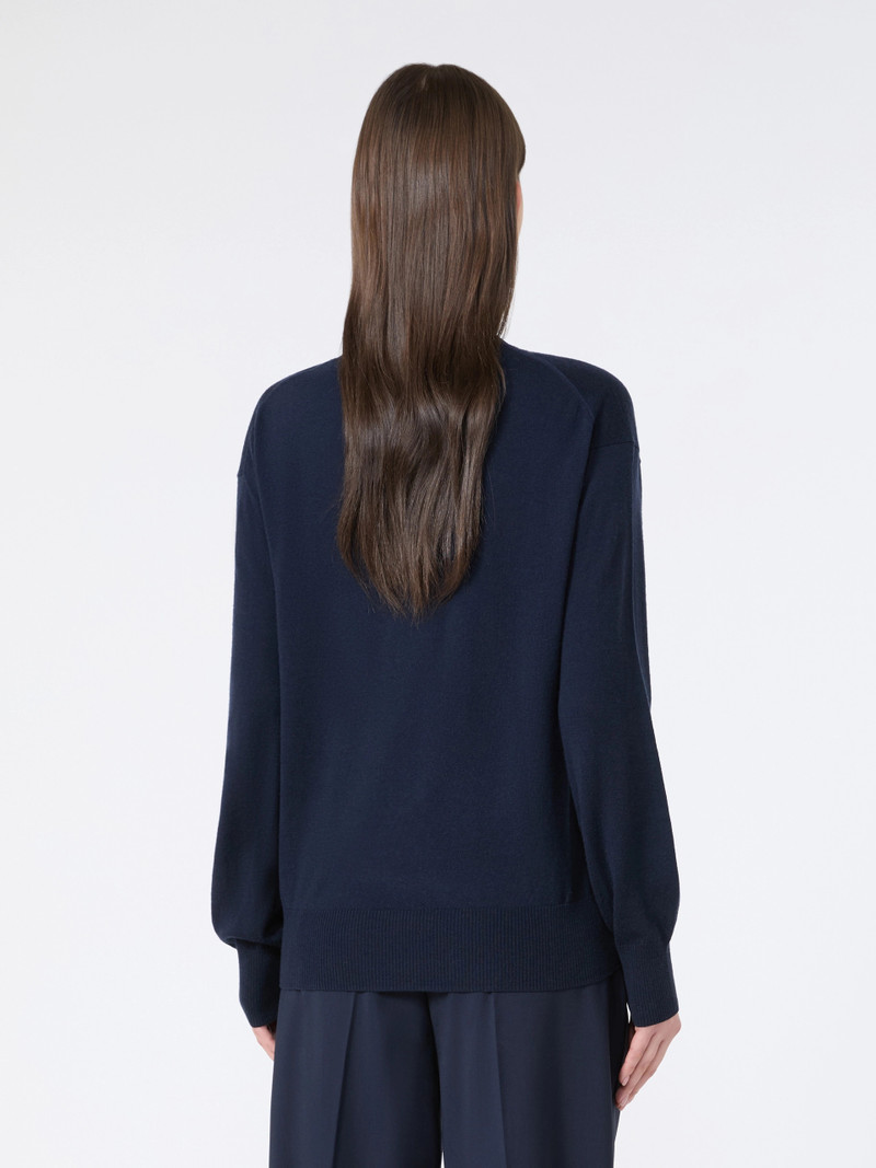VENTO Wool and cashmere basic sweater - NAVY 4
