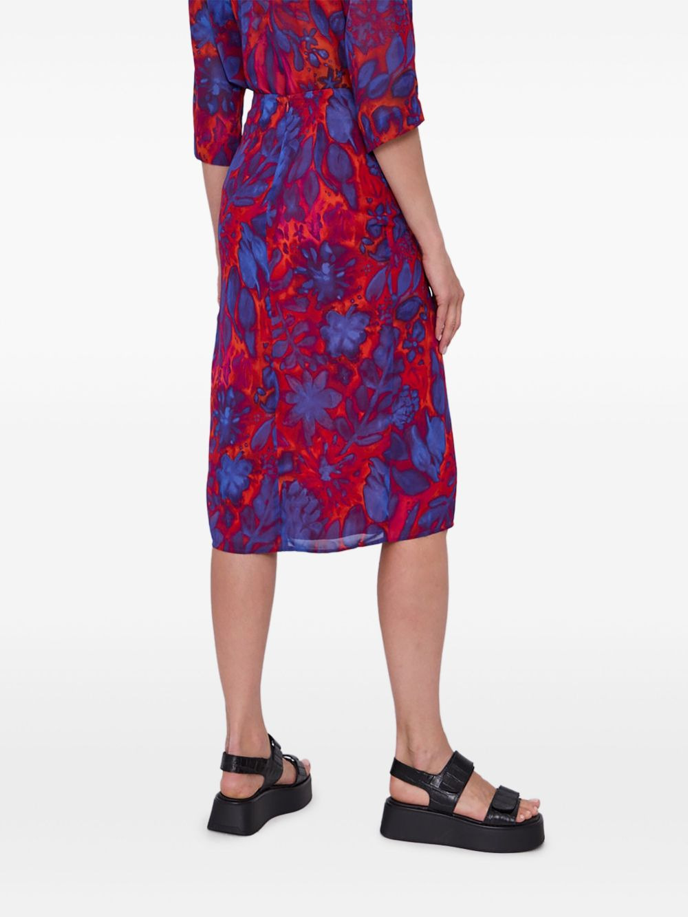 floral-print twisted skirt - 2