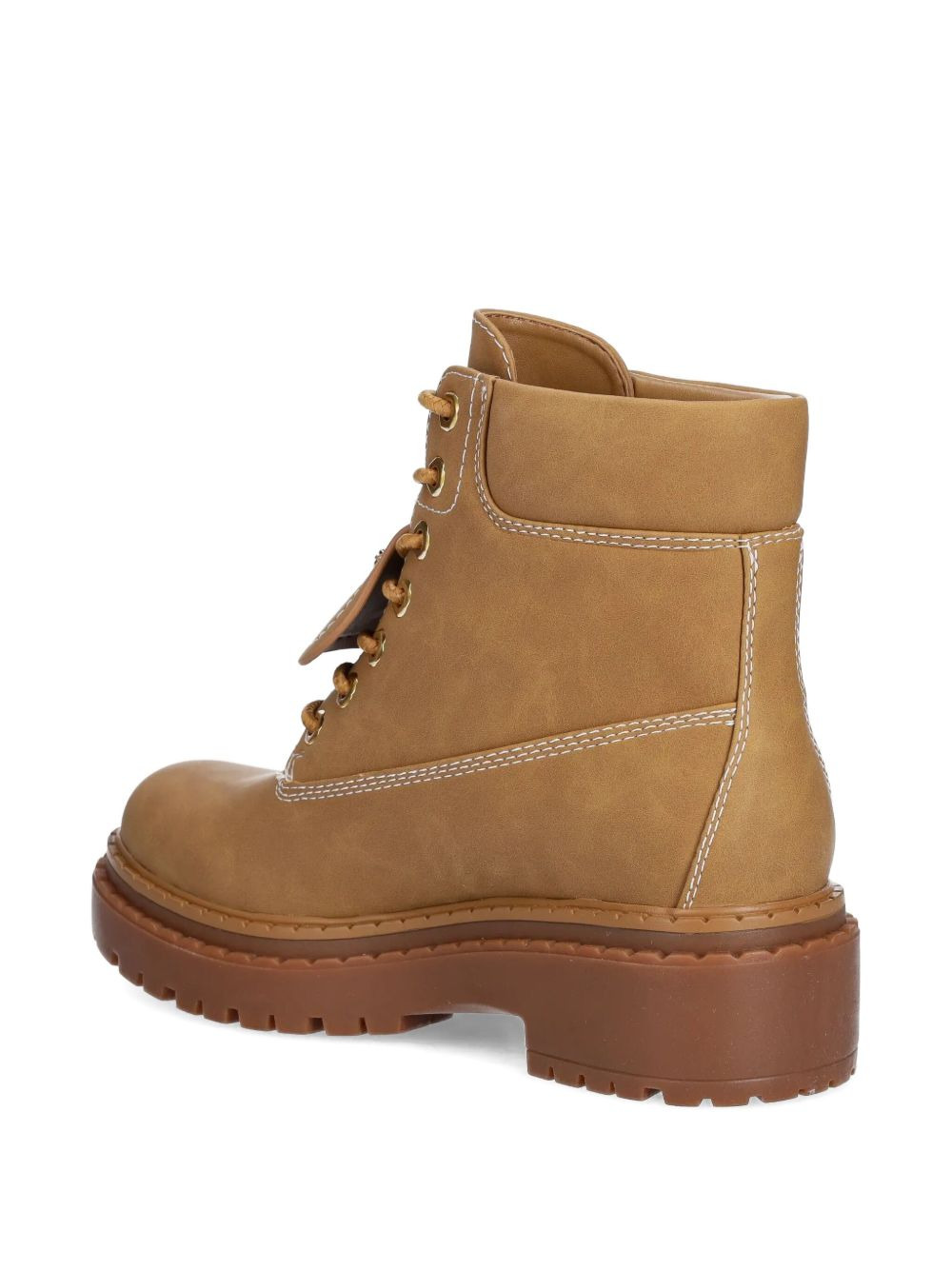 logo-plaque lace-up boots - 3
