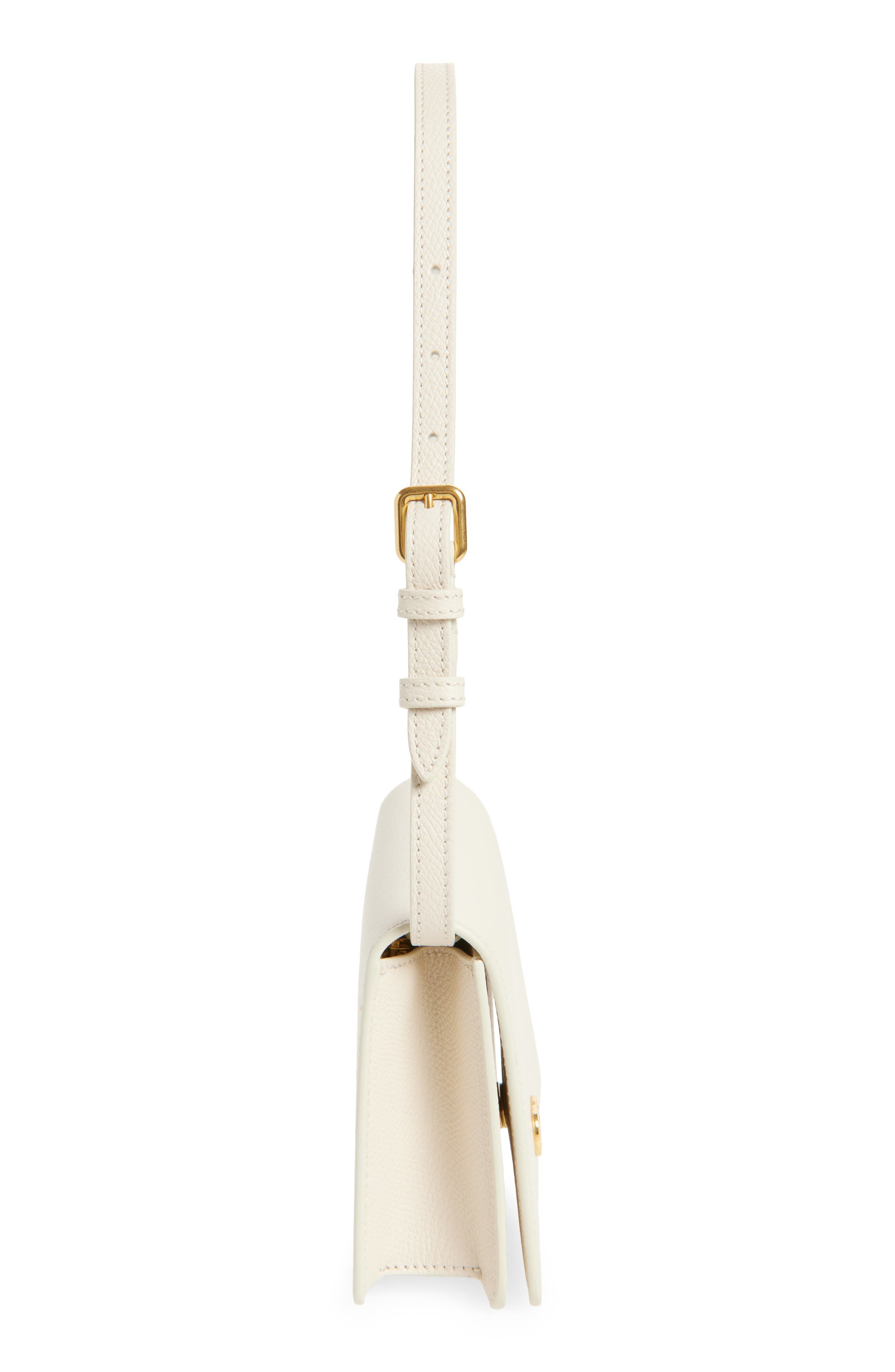 Valentino Garavani Mini VLOGO Leather Shoulder Bag in Light Ivory at Nordstrom - 6