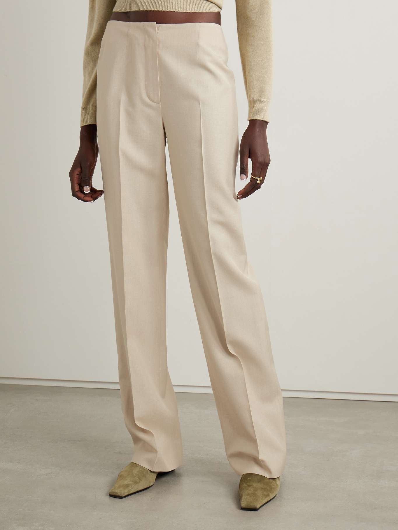 Silk-dupioni straight-leg pants - 3