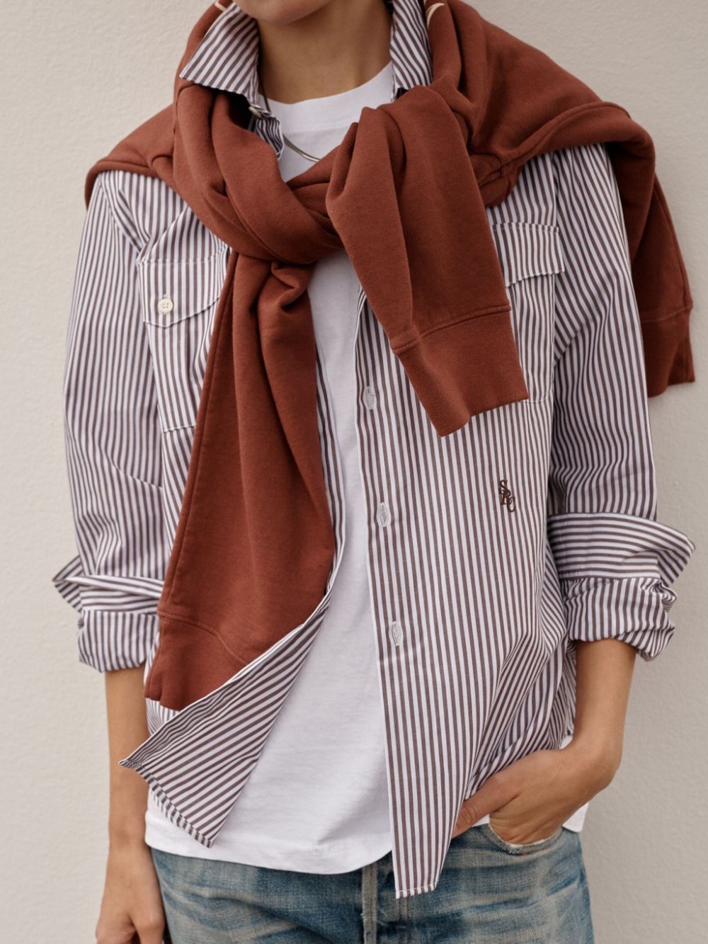 SRC Utility stripe-print cotton shirt - 5