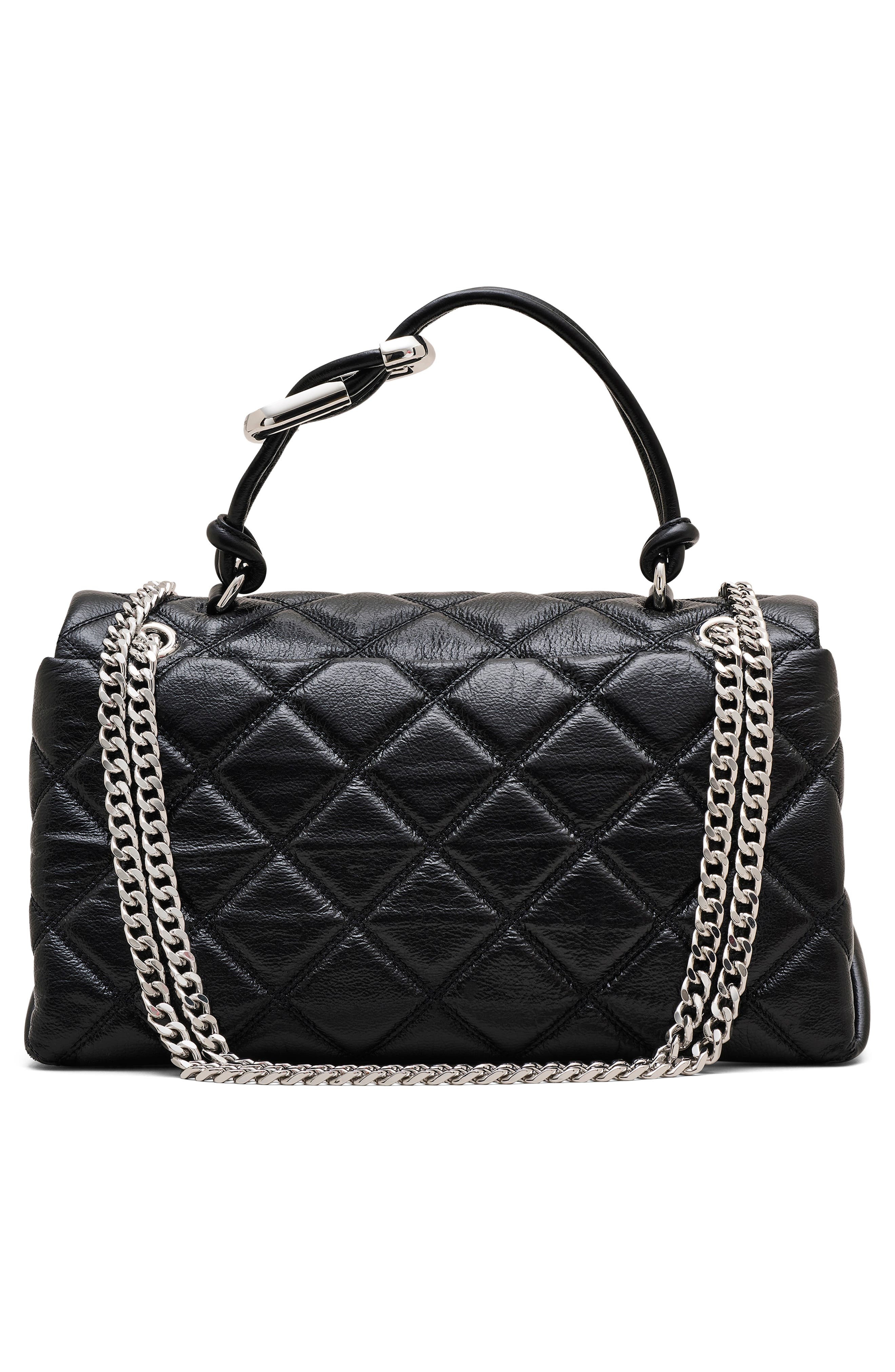 Marc Jacobs The Dual Chain Diamond Quilted Convertible Leather Shoulder Bag in Black at Nordstrom - 5