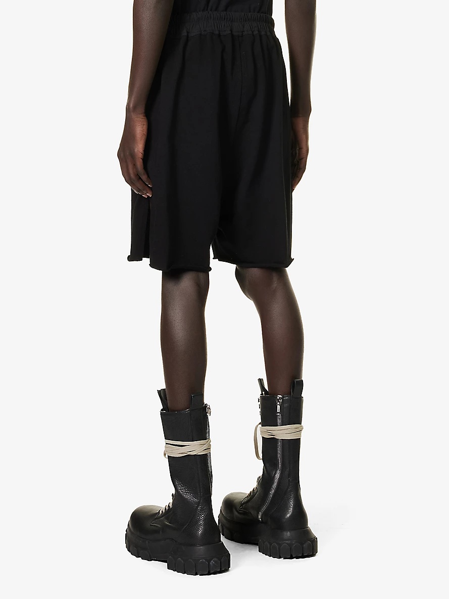 Drawstring-waistband mid-rise stretch-cotton shorts - 5