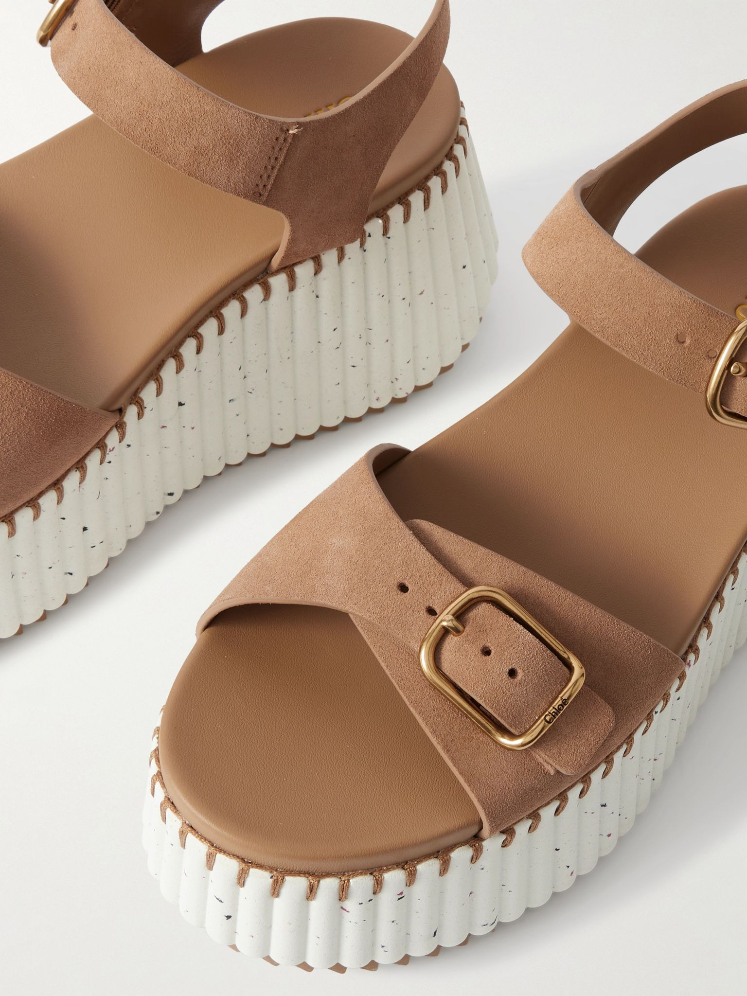 Nama suede platform sandals Tan - 4