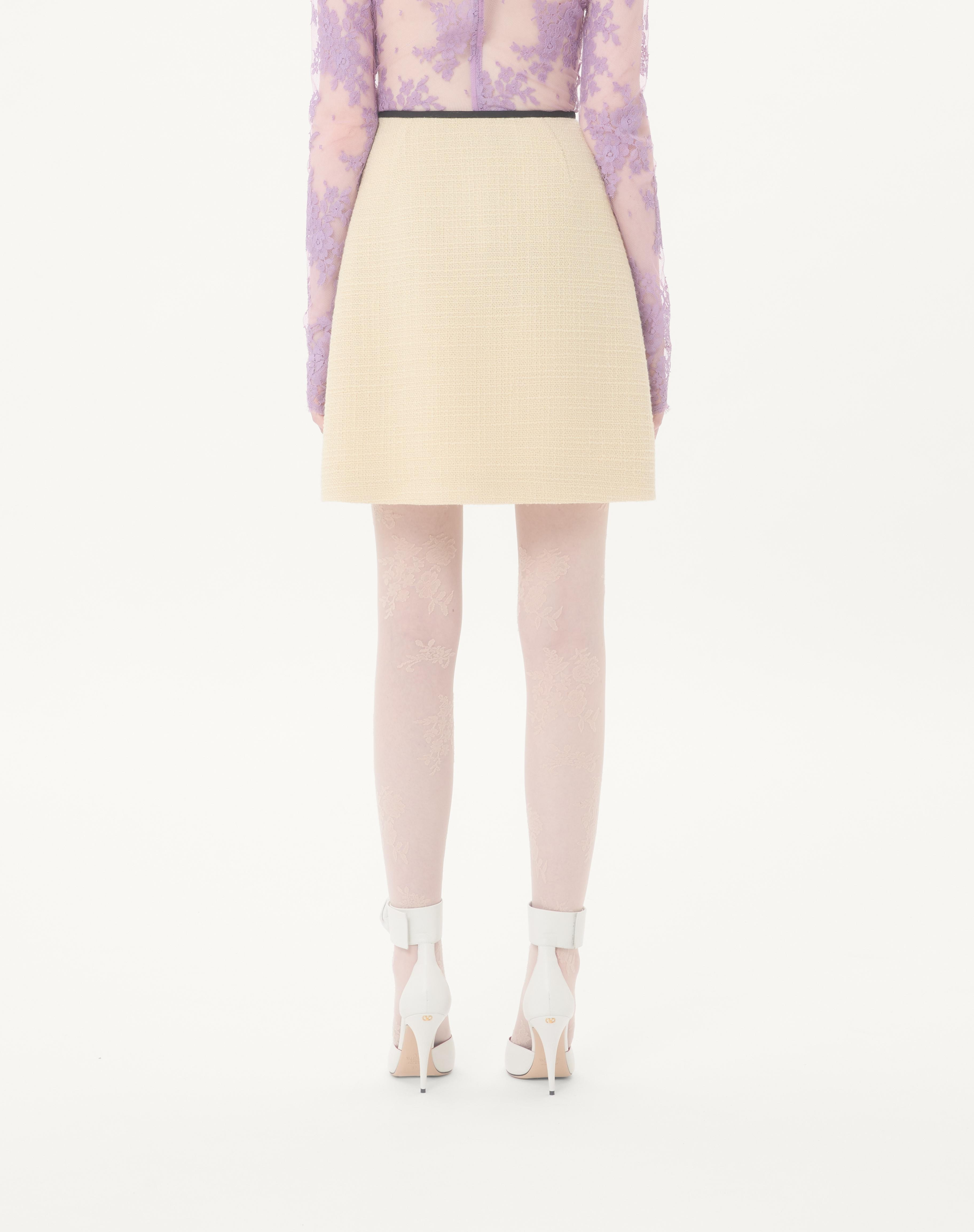 PLAIN WOOL TWEED SKIRT - 5