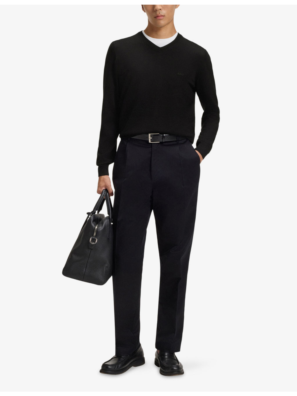 Embroidered-logo regular-fit wool knitted jumper - 2