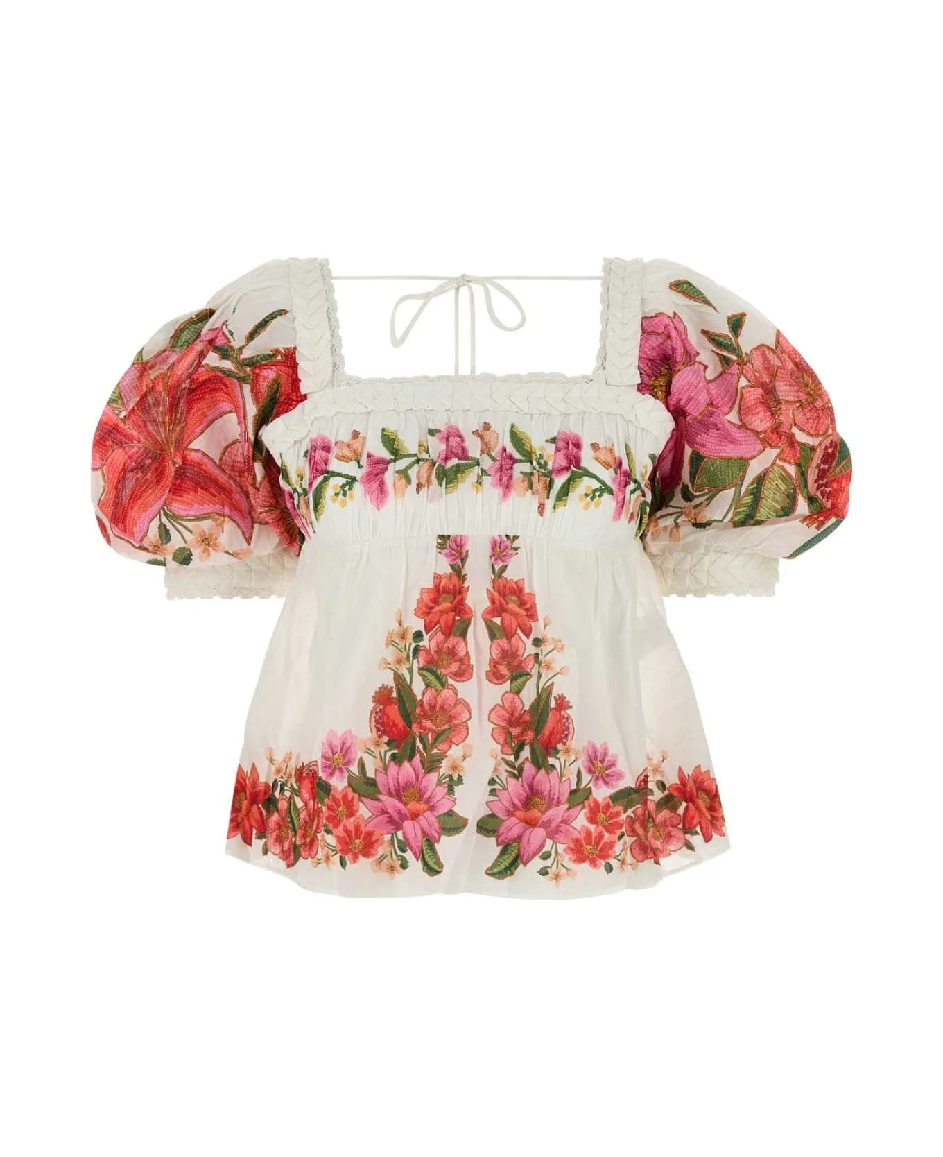 Printed Linen Blend Blouse - 1