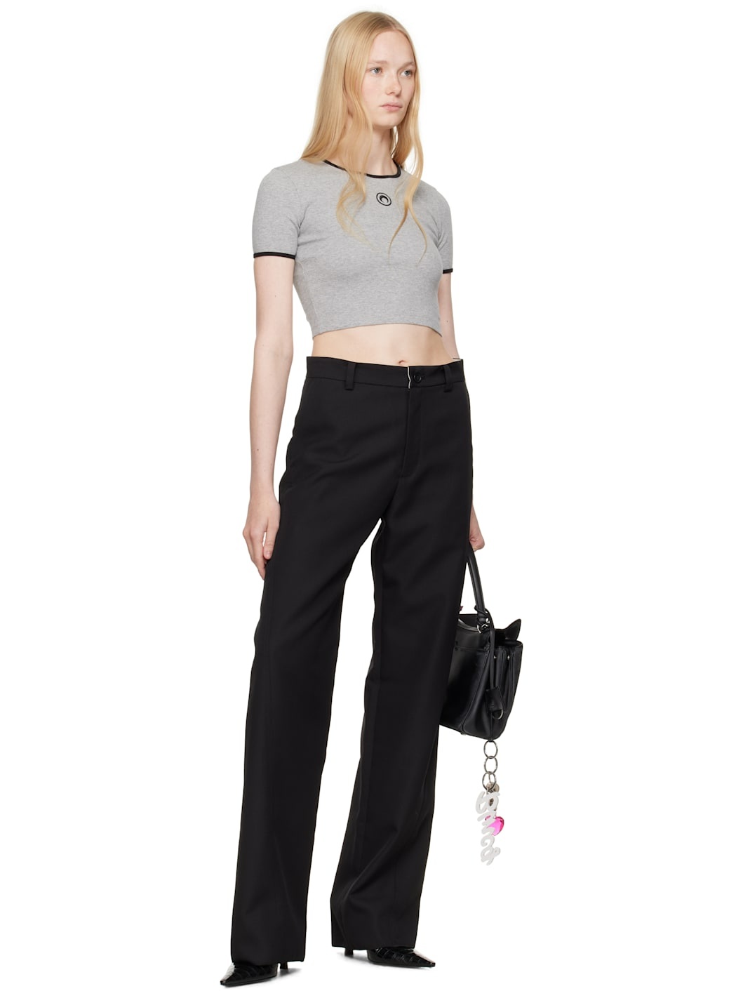 Gray Moon Logo Jersey Cropped T-shirt - 4