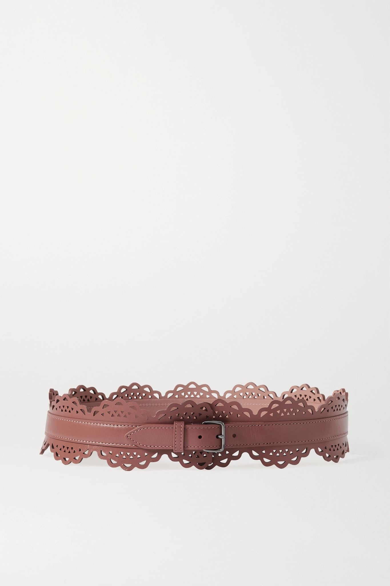 Laser-cut leather waist belt - 1