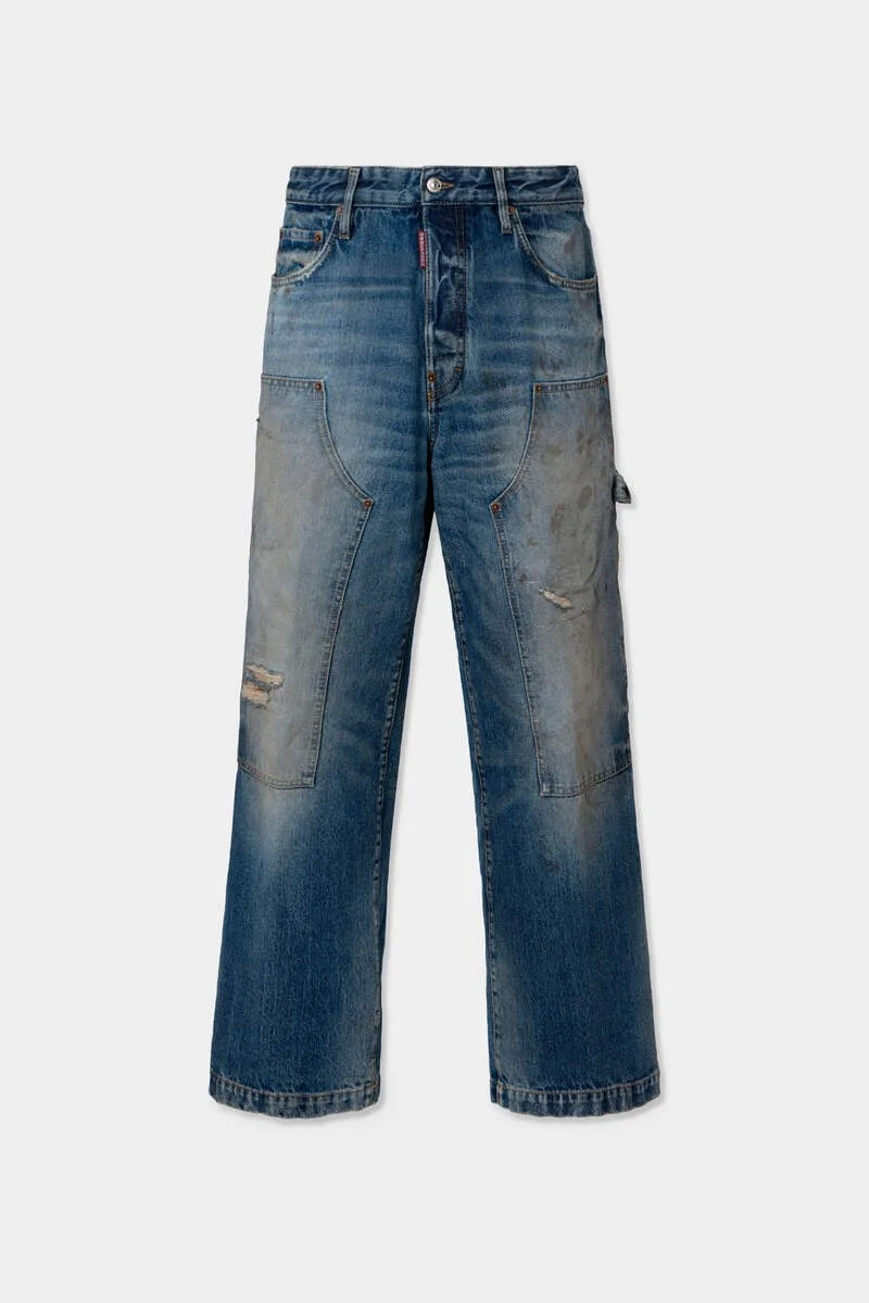 GREASE MONKEY SPOT BAGGY CARPENTER JEANS - 1