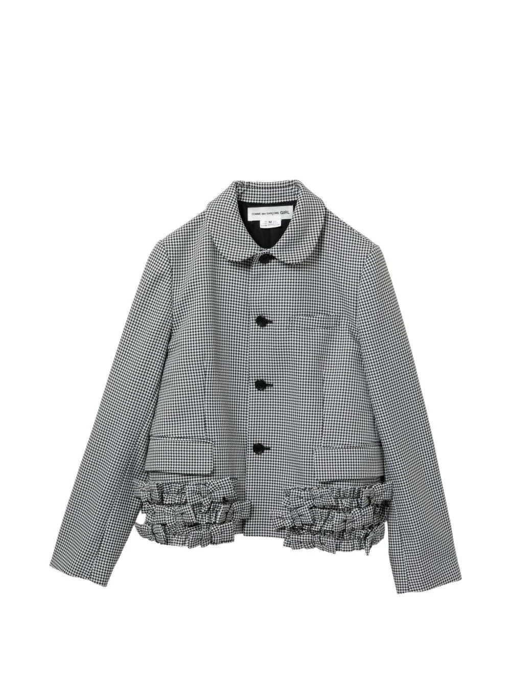 ruffled houndstooth jacket - 1