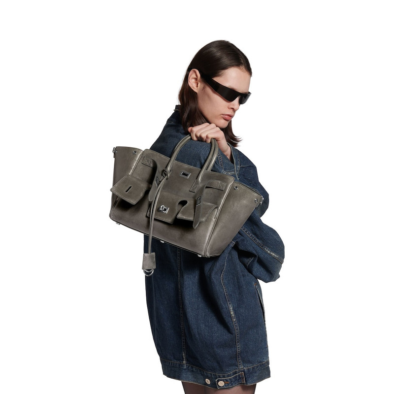 BALENCIAGA Women's Bel Air Carry All Bag Small in Grey outlook