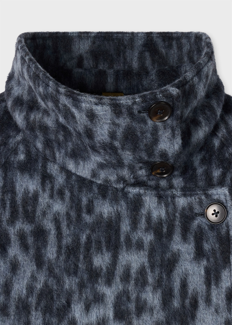 Paul Smith Women's Blue Animal Print Wool-Blend Short Jacket outlook